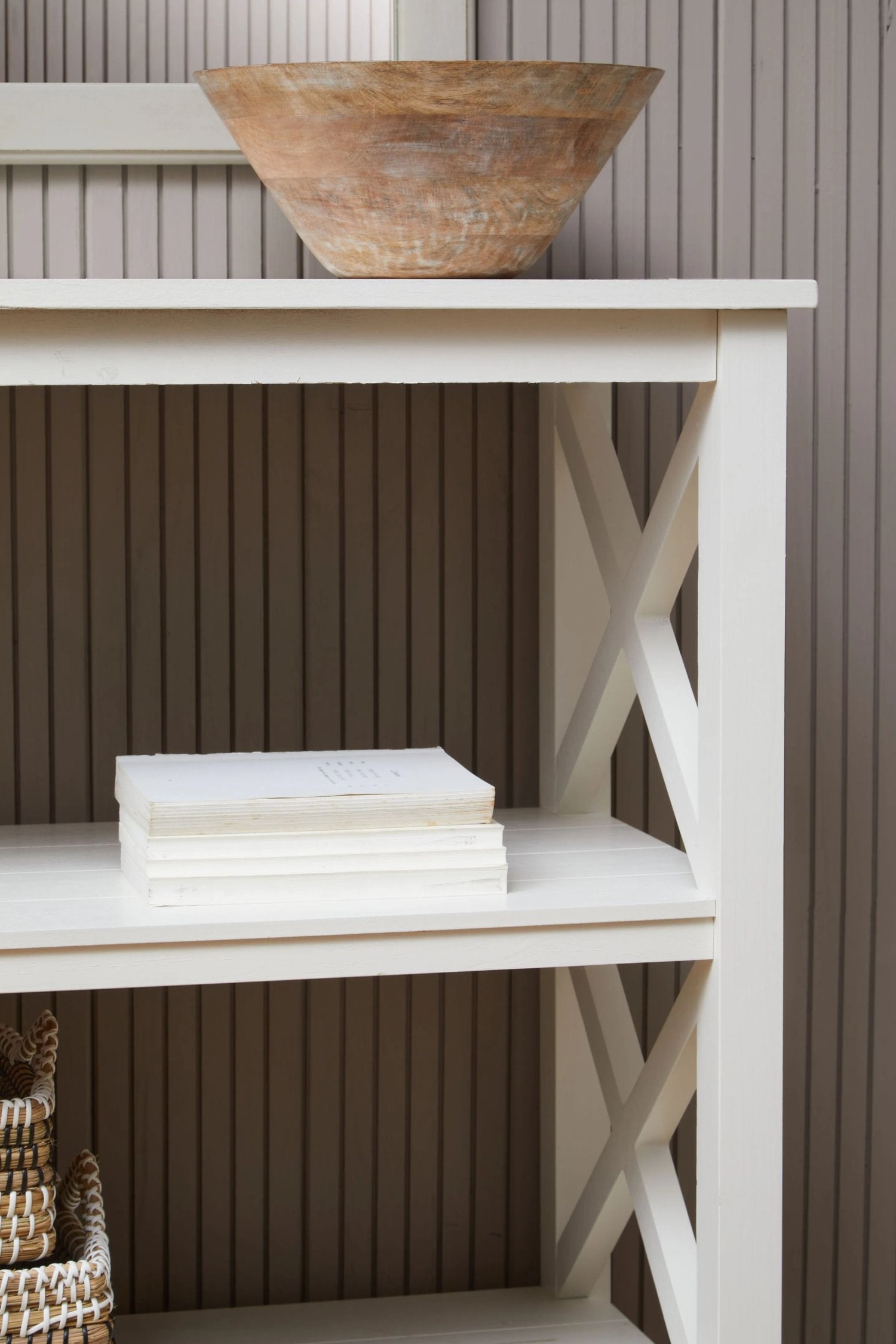 Chelsea 2 Tier White Wood Bookshelf