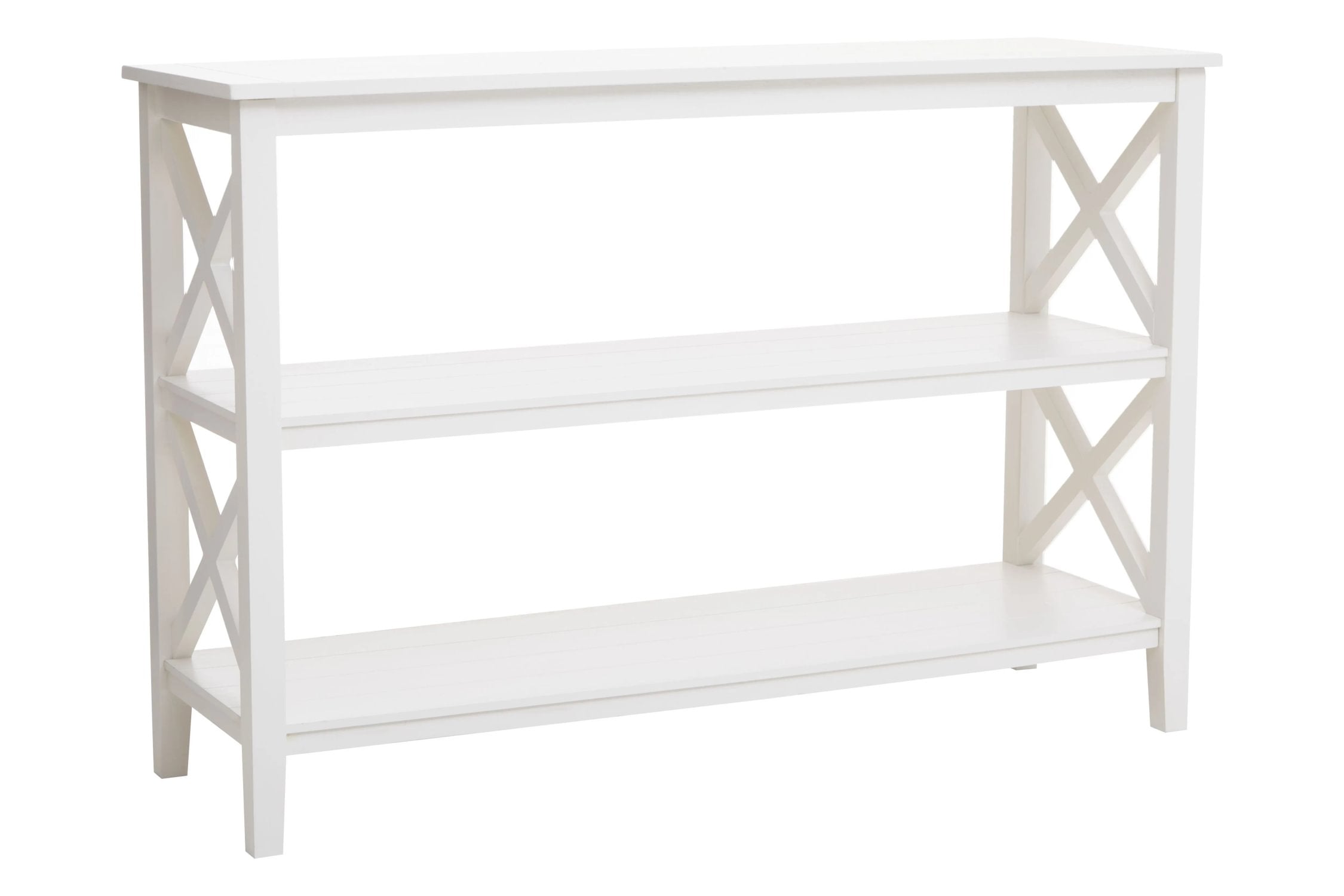 Chelsea Large White 2 Tier Wood Bookshelf