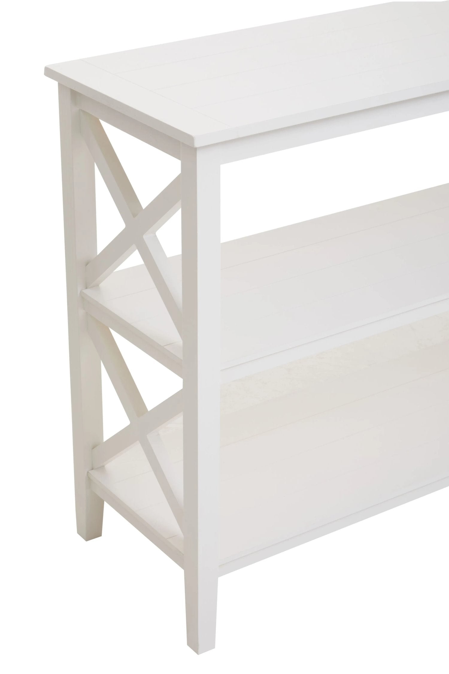 Chelsea Large White 2 Tier Wood Bookshelf