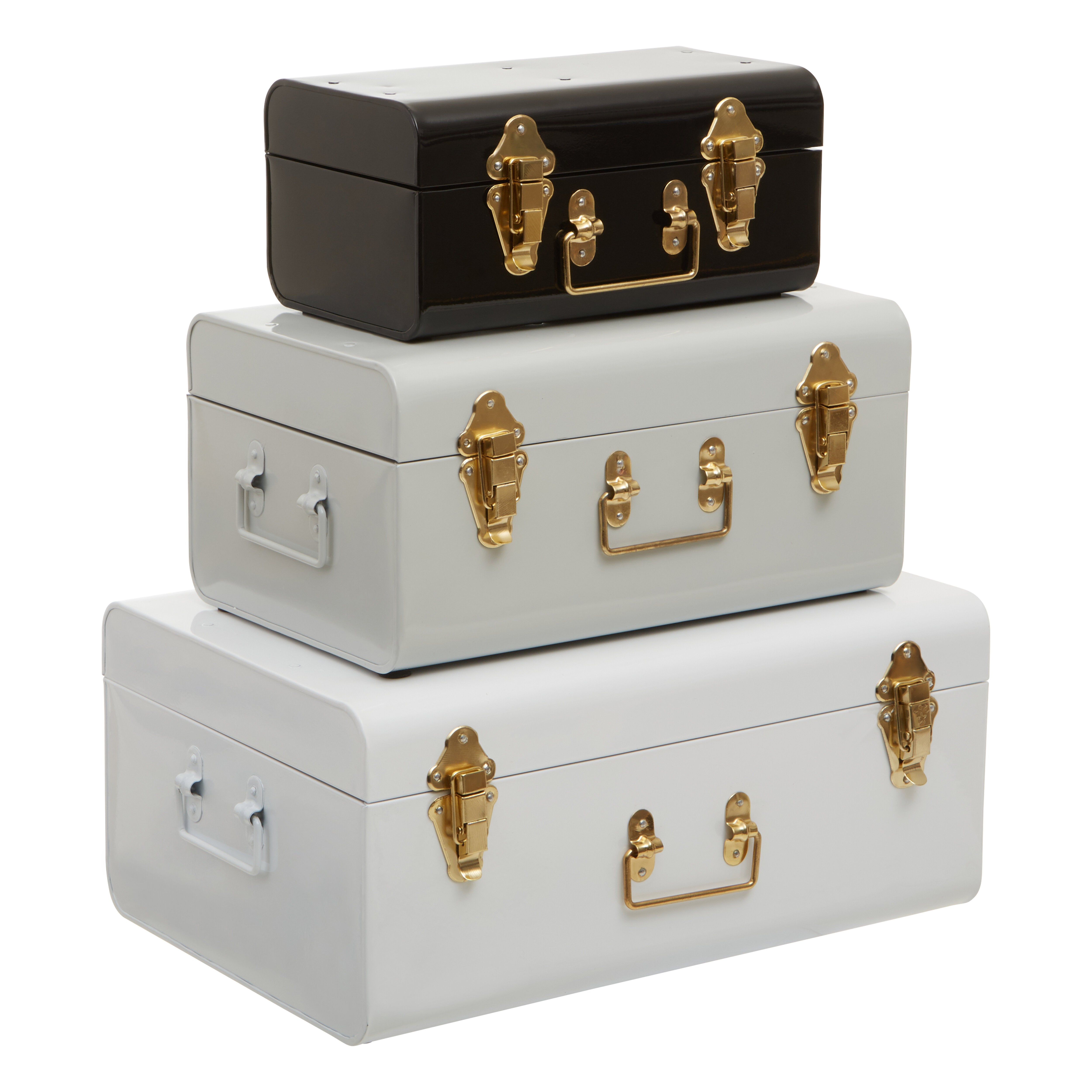 Kempton Set Of Three Monochrome Storage Trunks