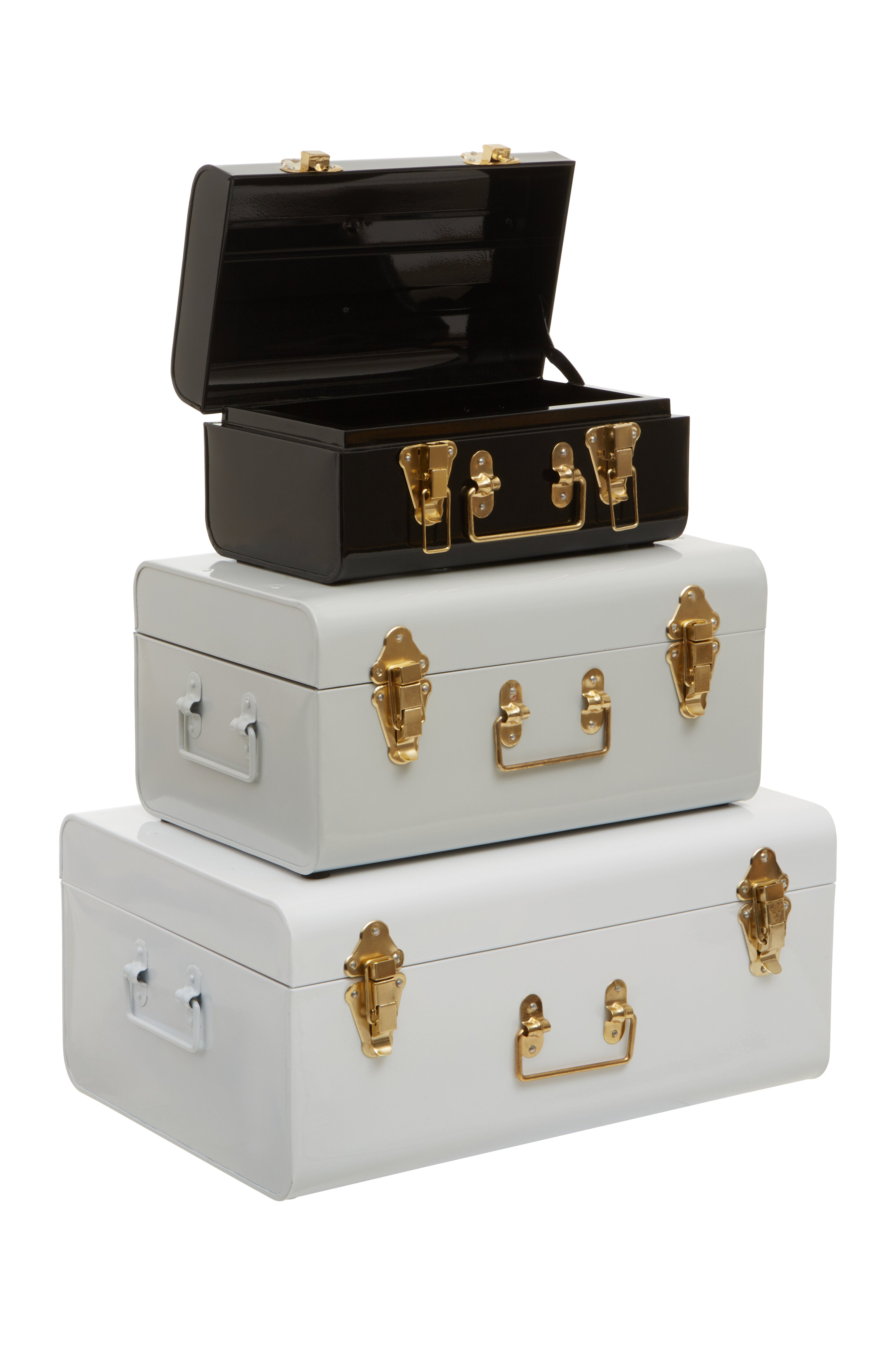 Kempton Set Of Three Monochrome Storage Trunks