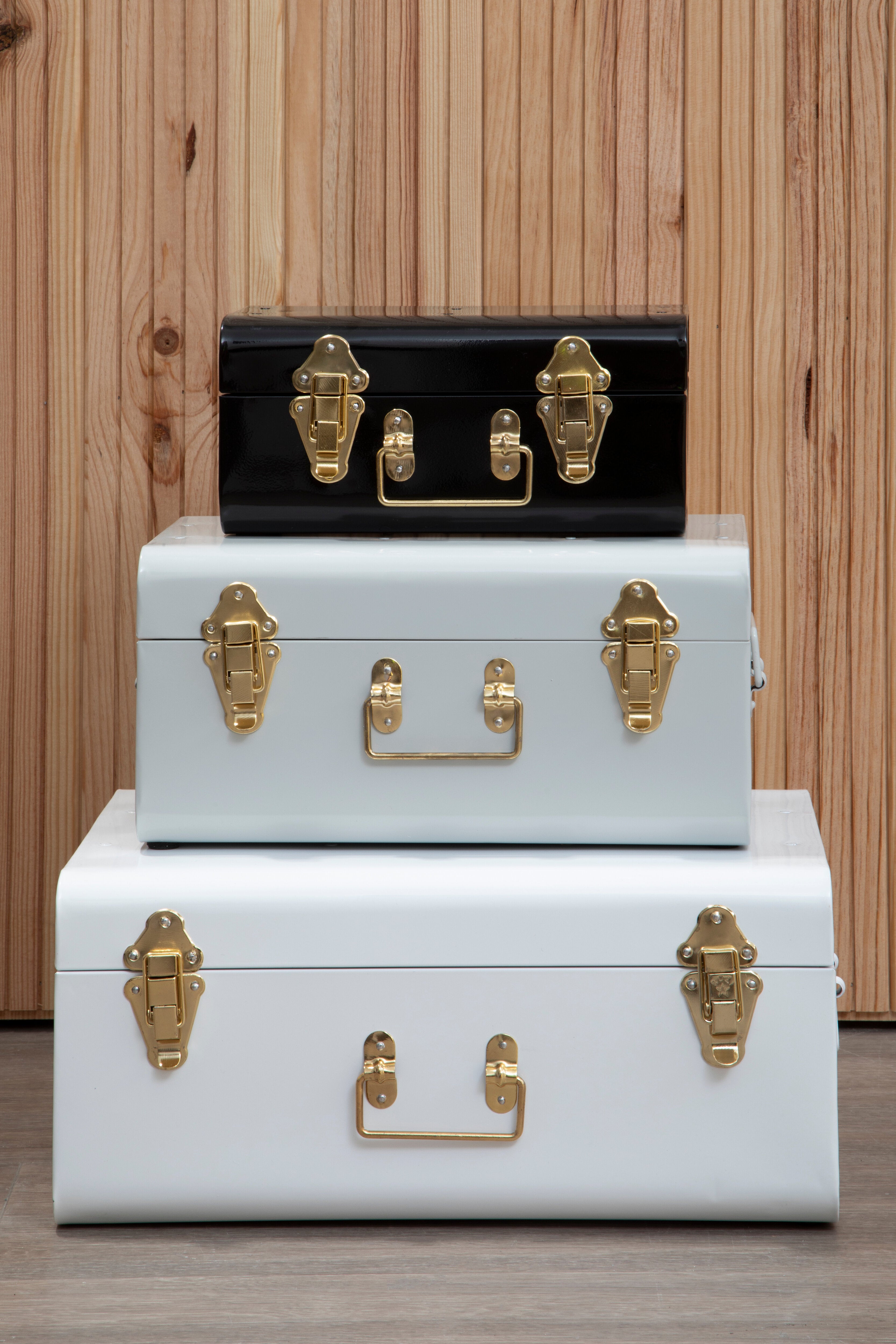 Kempton Set Of Three Monochrome Storage Trunks