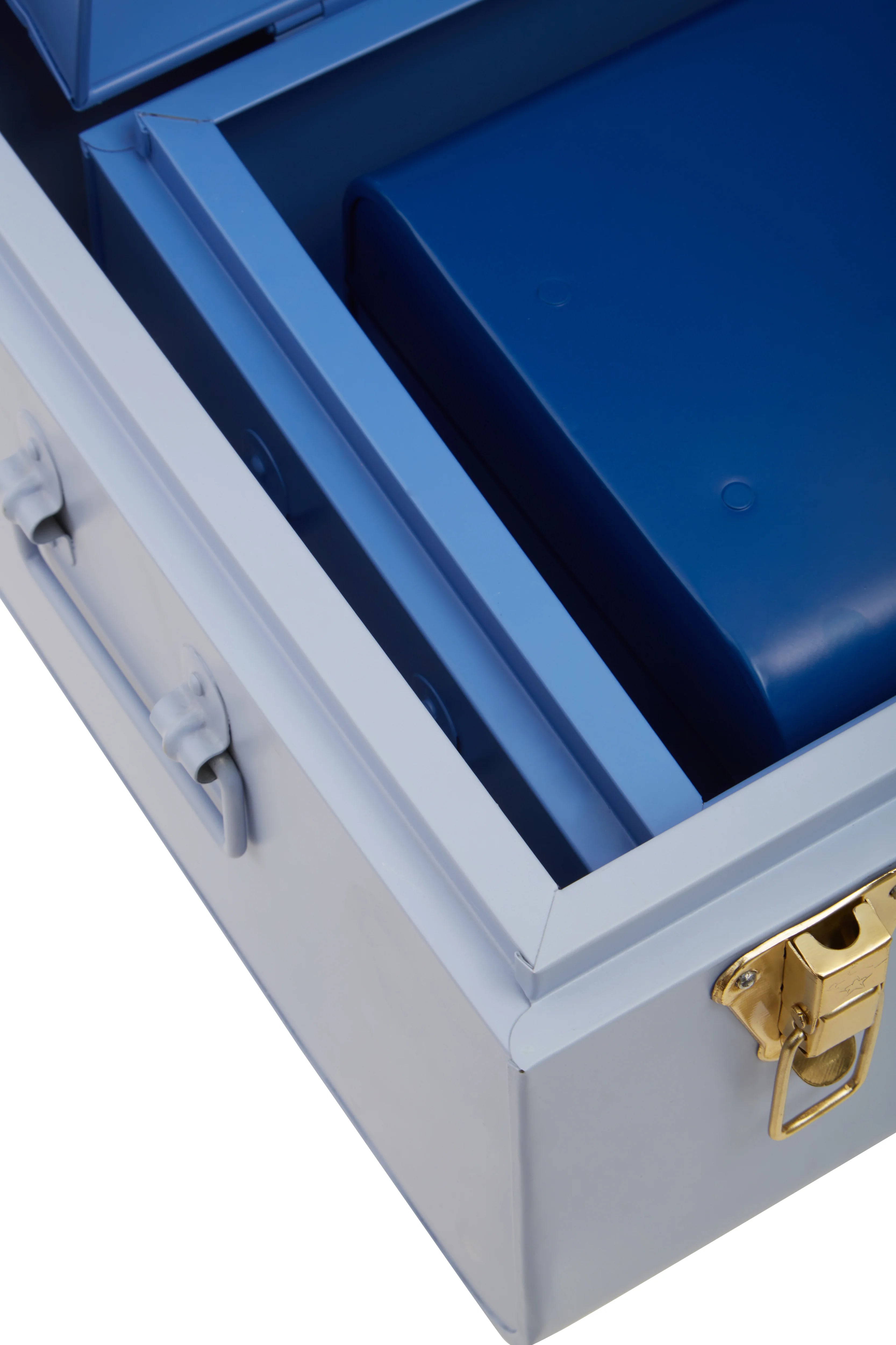 Set of 3 Kempton Assorted Blue & Gold Storage Trunks