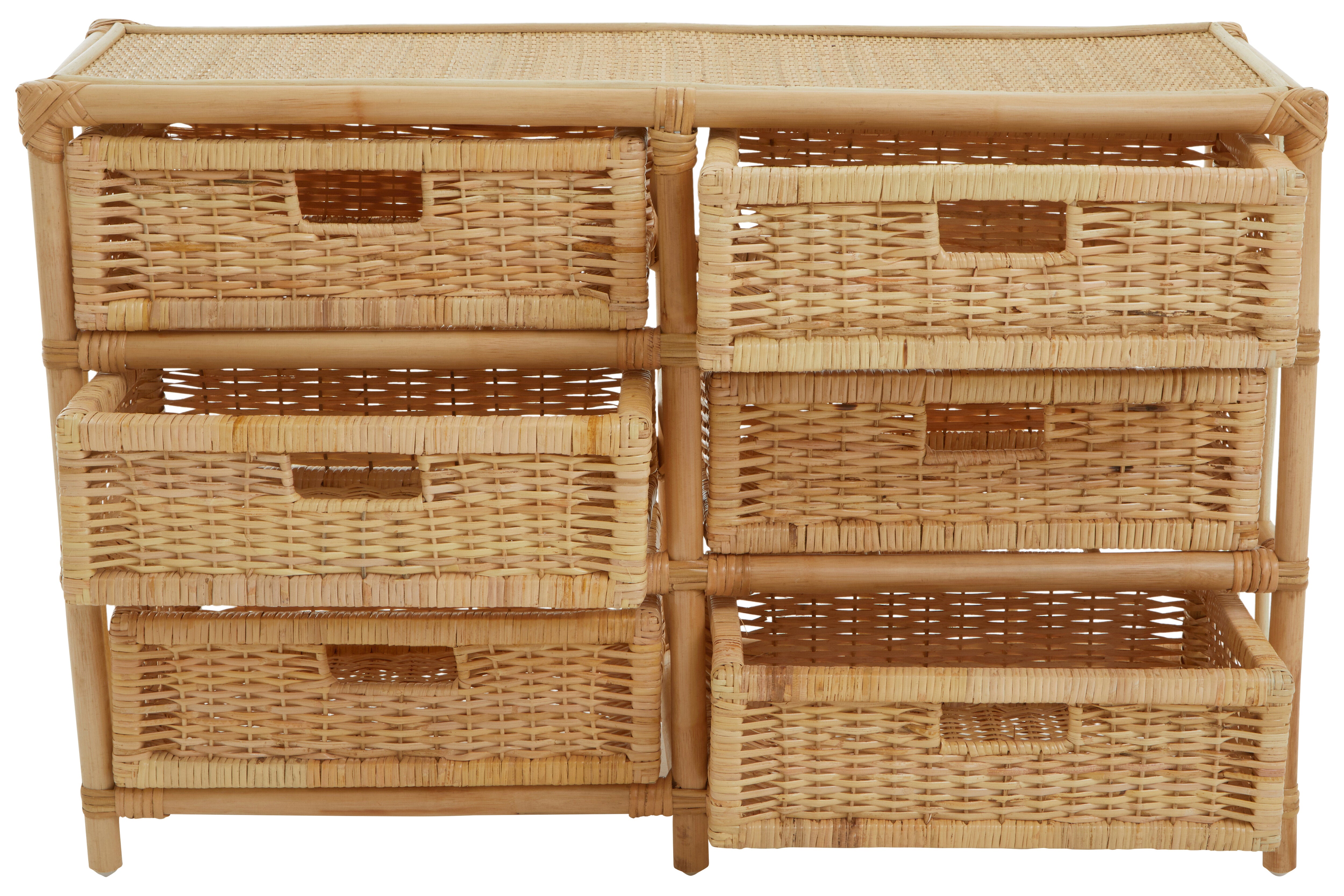 Jada Natural Rattan Chest of Drawers | 6 Drawers