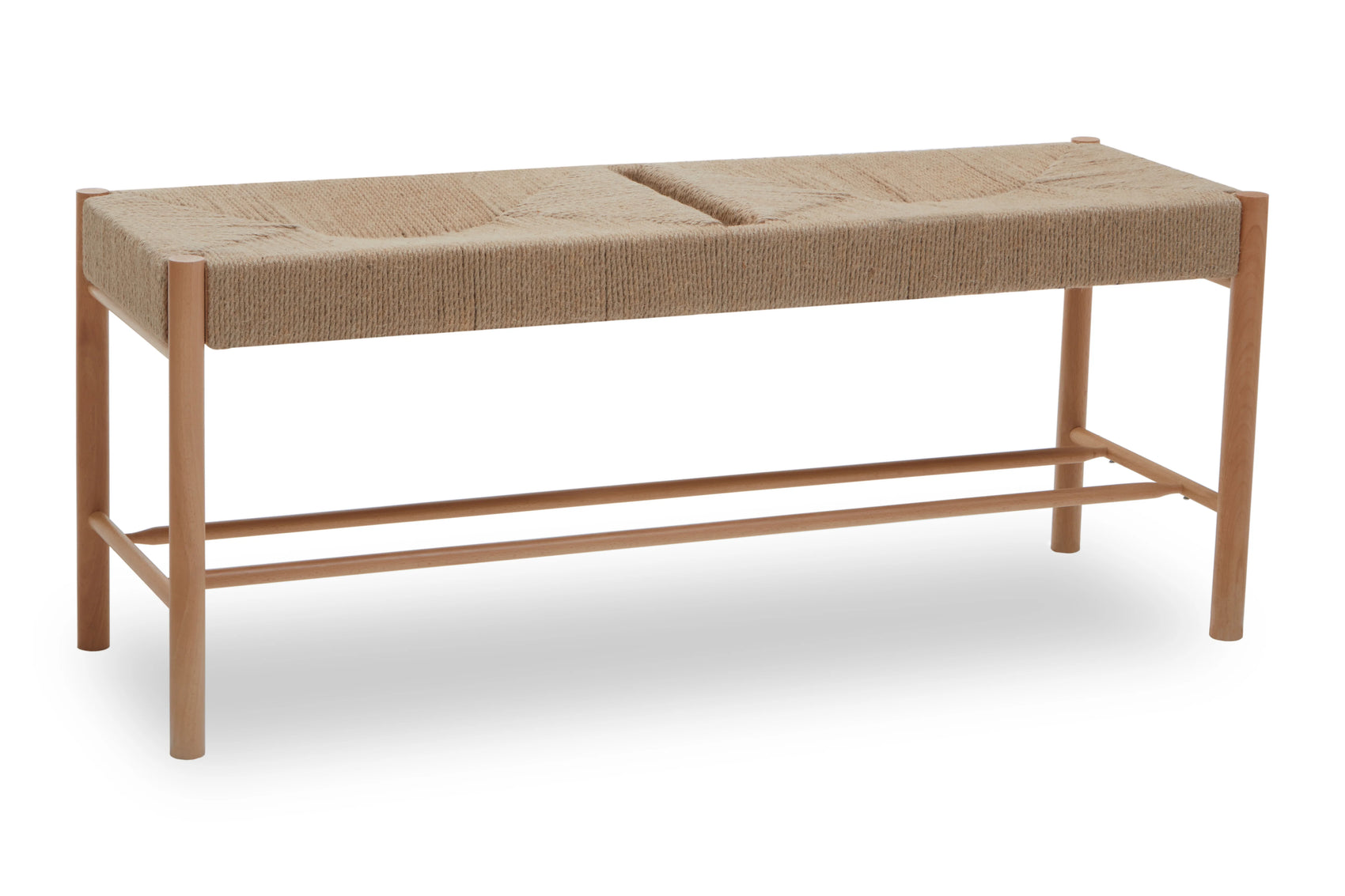 Cleets Natural Wood & Woven Rope Bench | Large