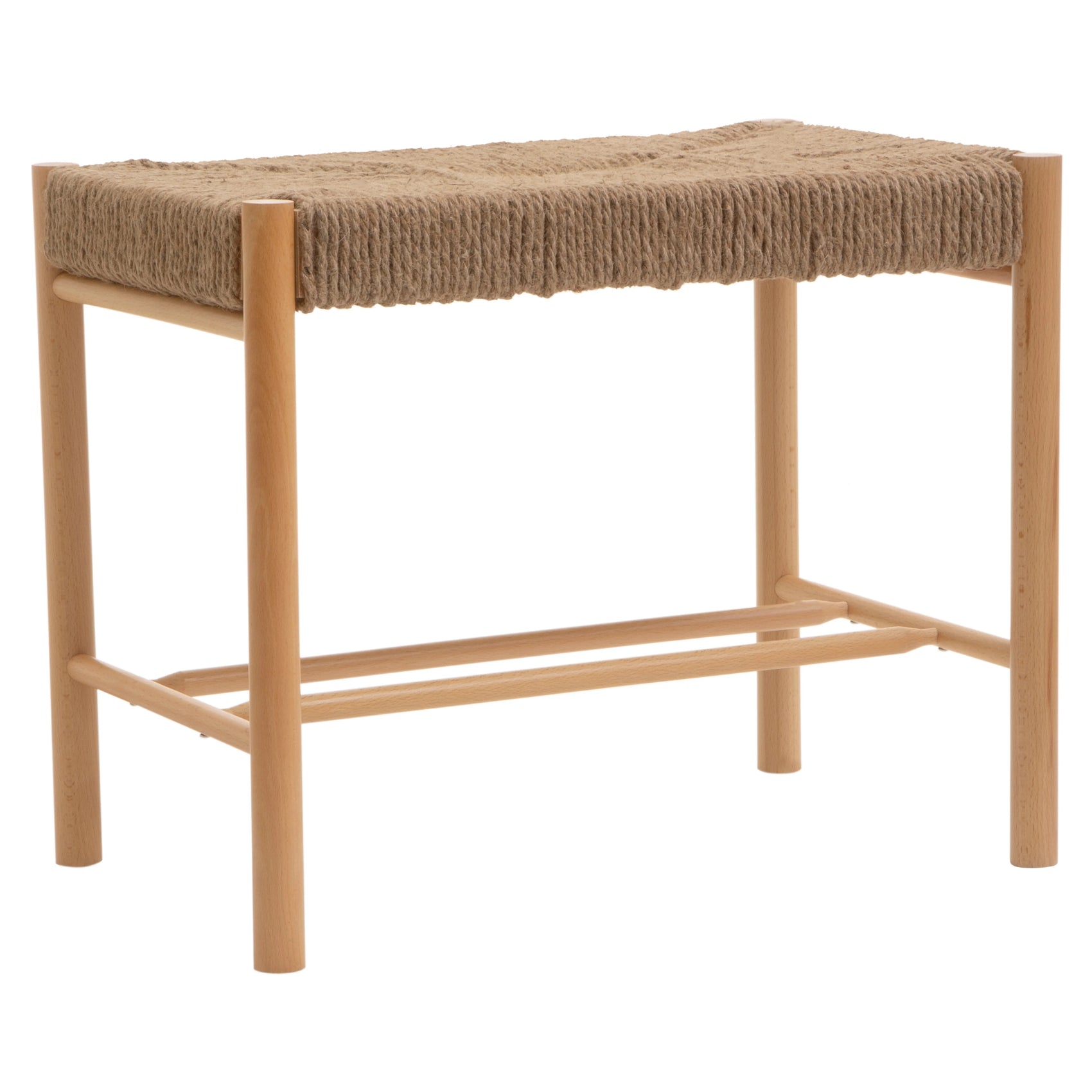 Cleets Natural Wood & Woven Rope Bench | Small