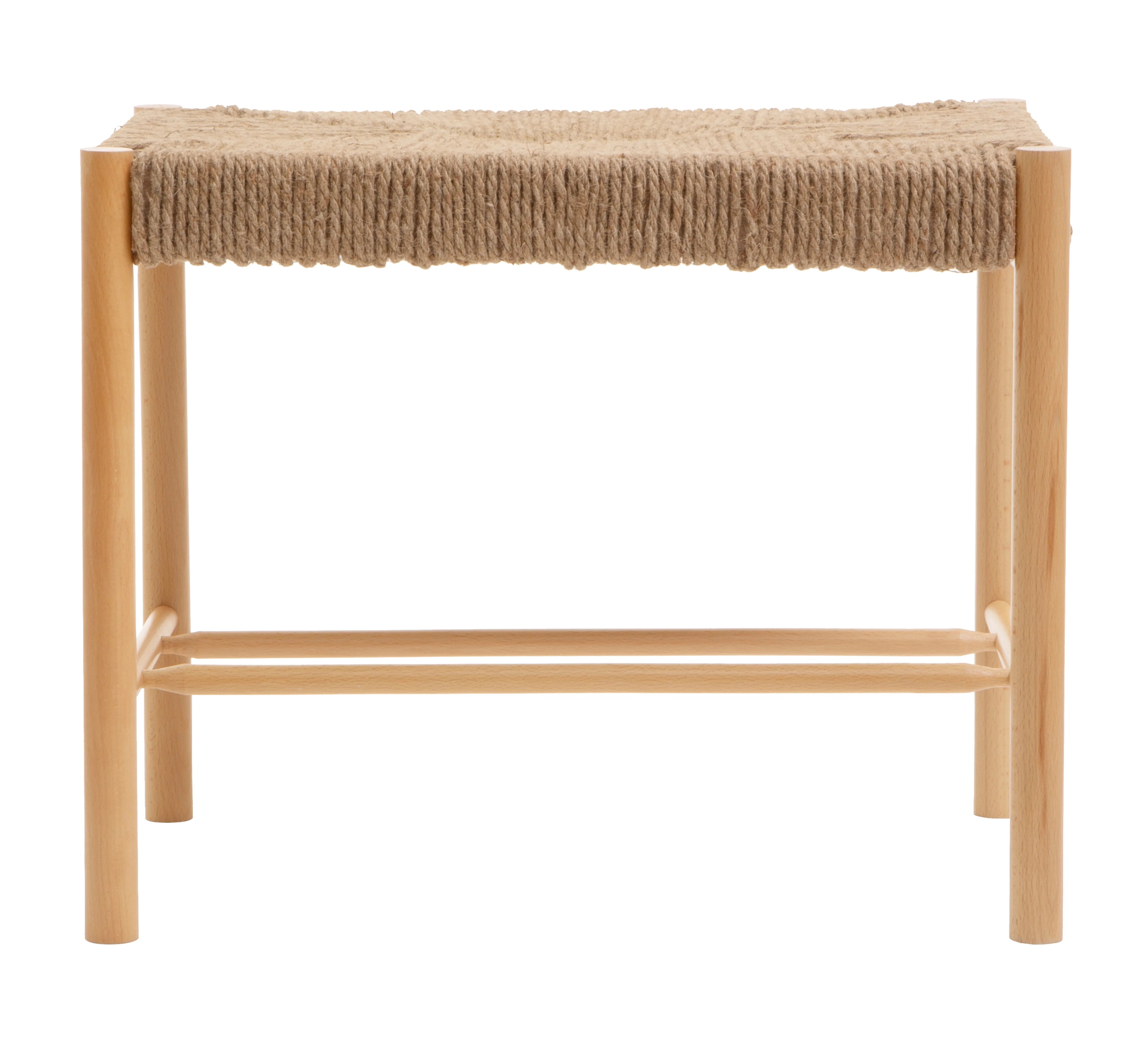 Cleets Natural Wood & Woven Rope Bench | Small