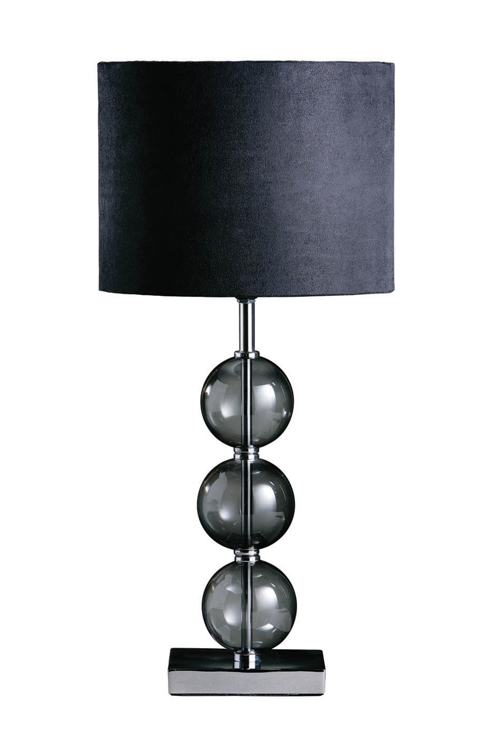 Alloa Smoked Ball Black Suede Table Lamp