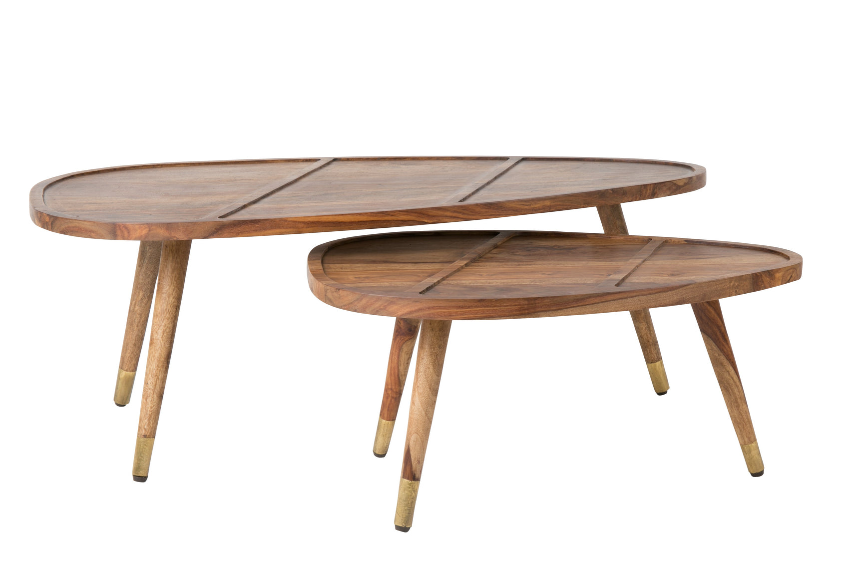 Dutchbone Set of 2 Sham Sheesham Wood Coffee Tables Nest