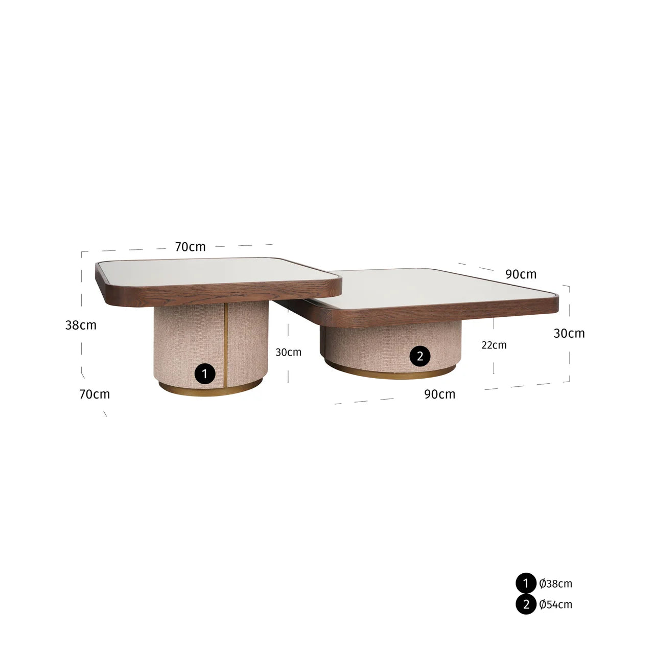 Richmond Interiors Willox Beige Including Glass Coffee Table - Set Of 2