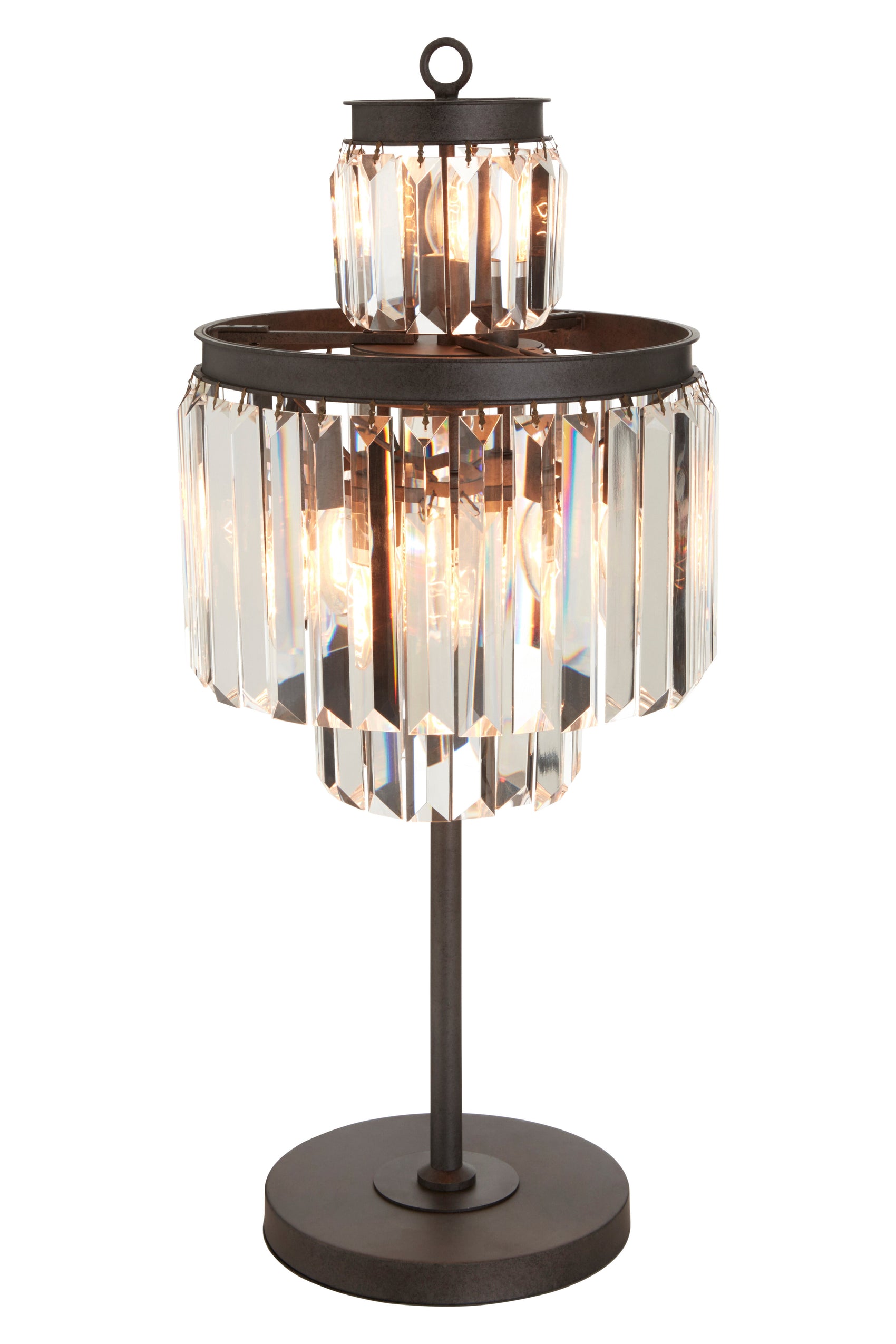 Kingsley Art Deco Crystal Glass Table Lamp