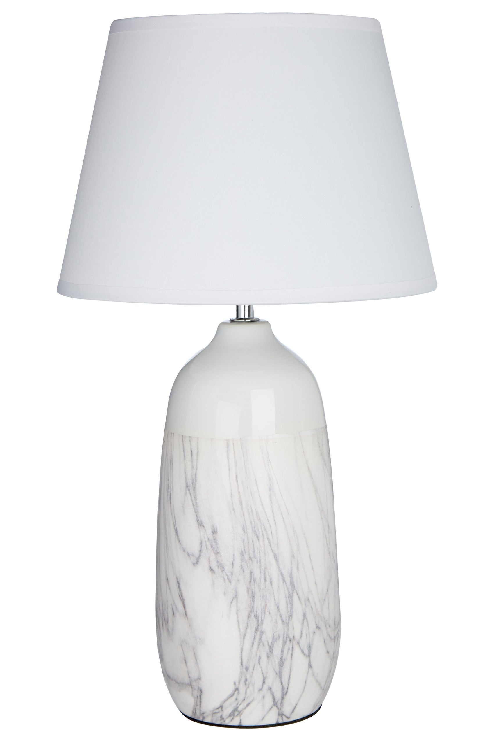 Capua White Ceramic Marble Effect Table Lamp