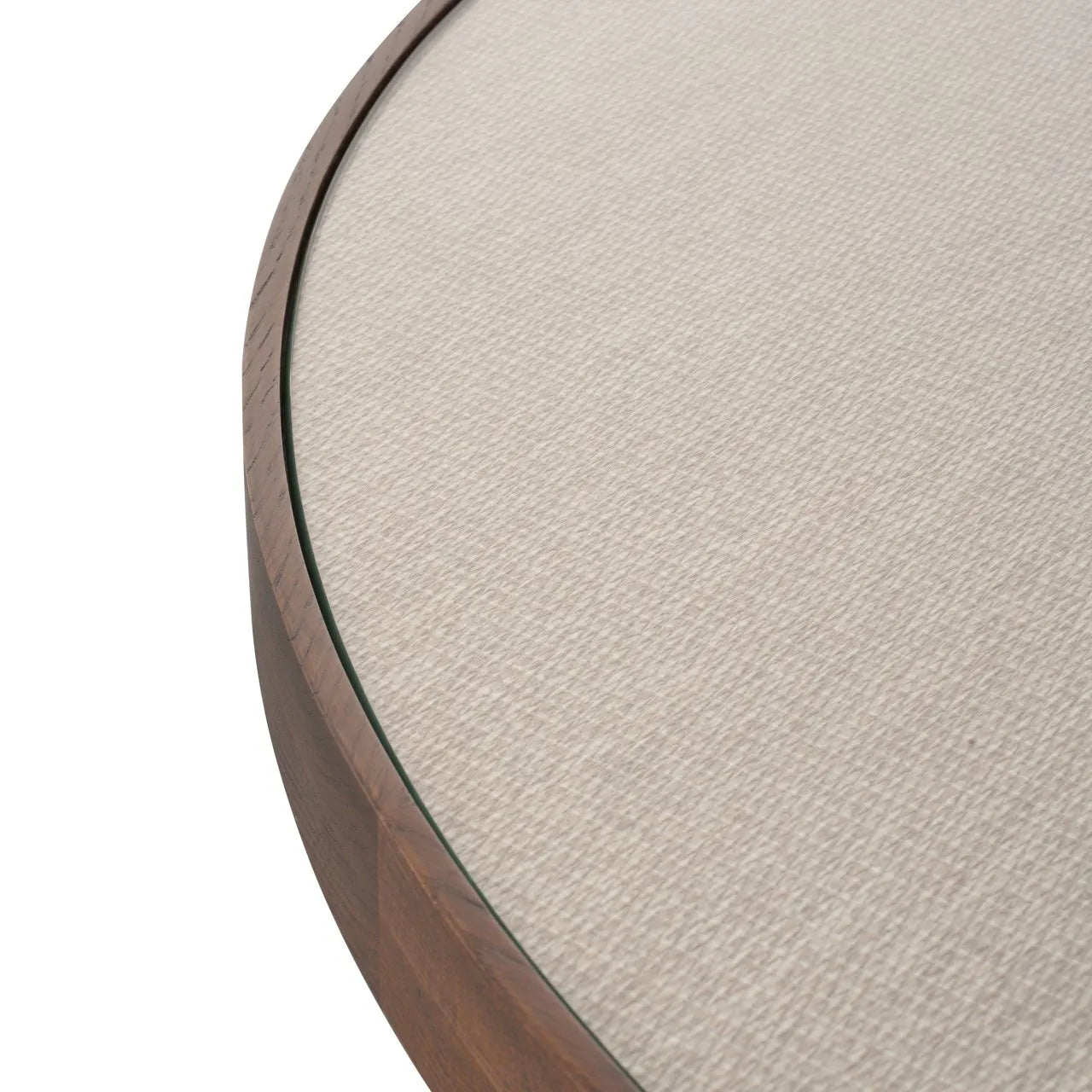Richmond Interiors Willox Brown Oak Wood & Glass Round Dining Table 130cm
