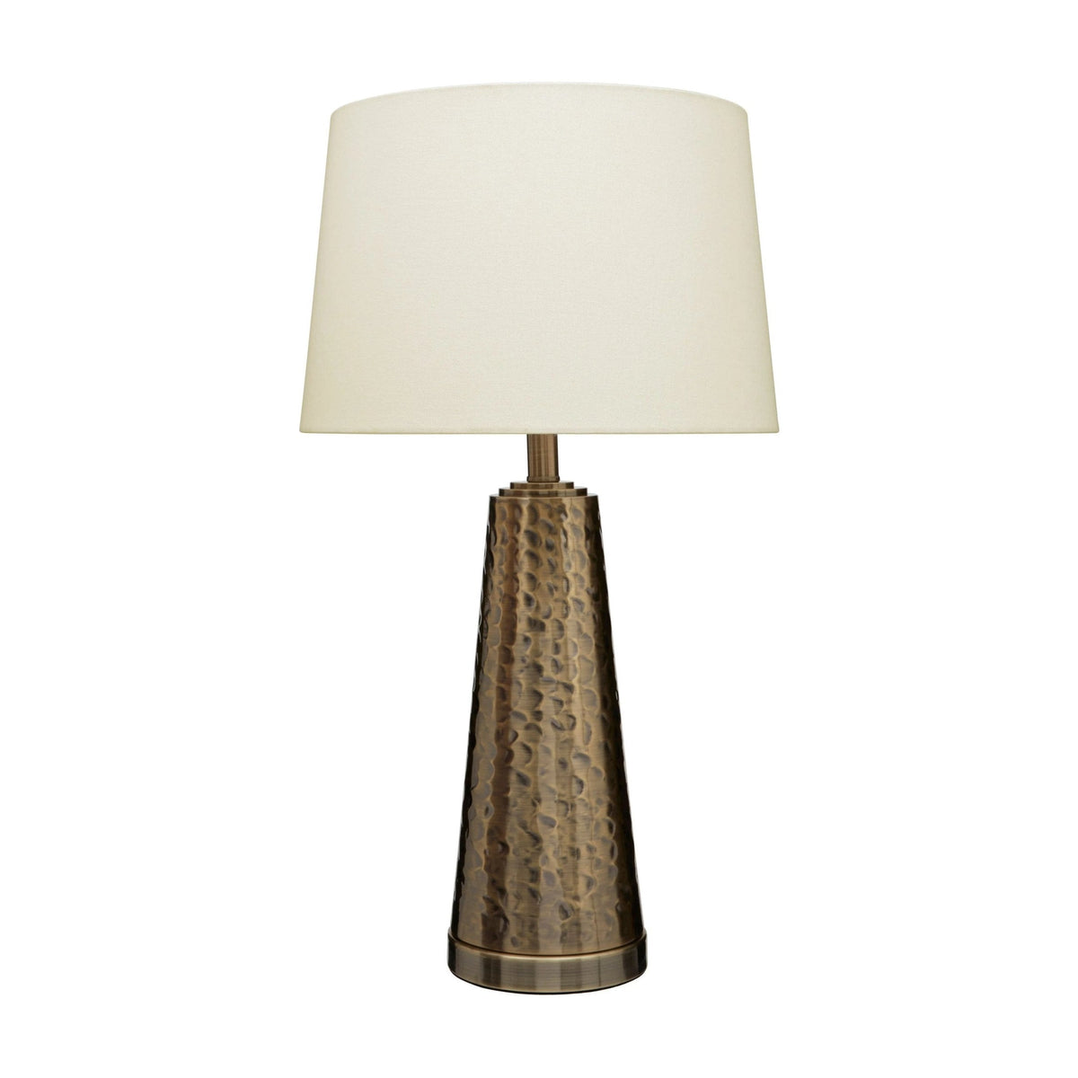 Clarendon Antique Brass Finish & Cream Shade Table Lamp