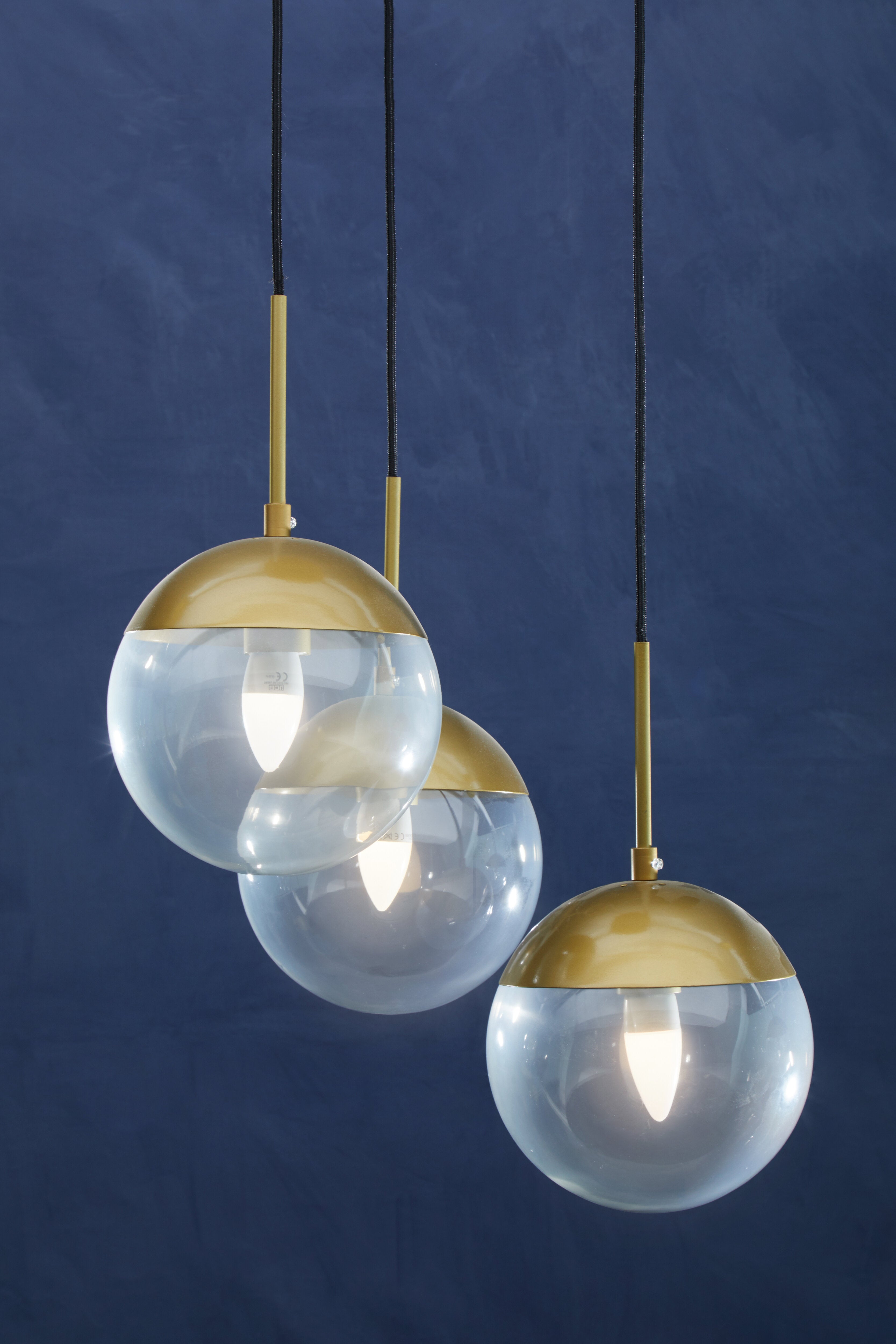 Kidston Gold Finish 3 Bulb Pendant Light