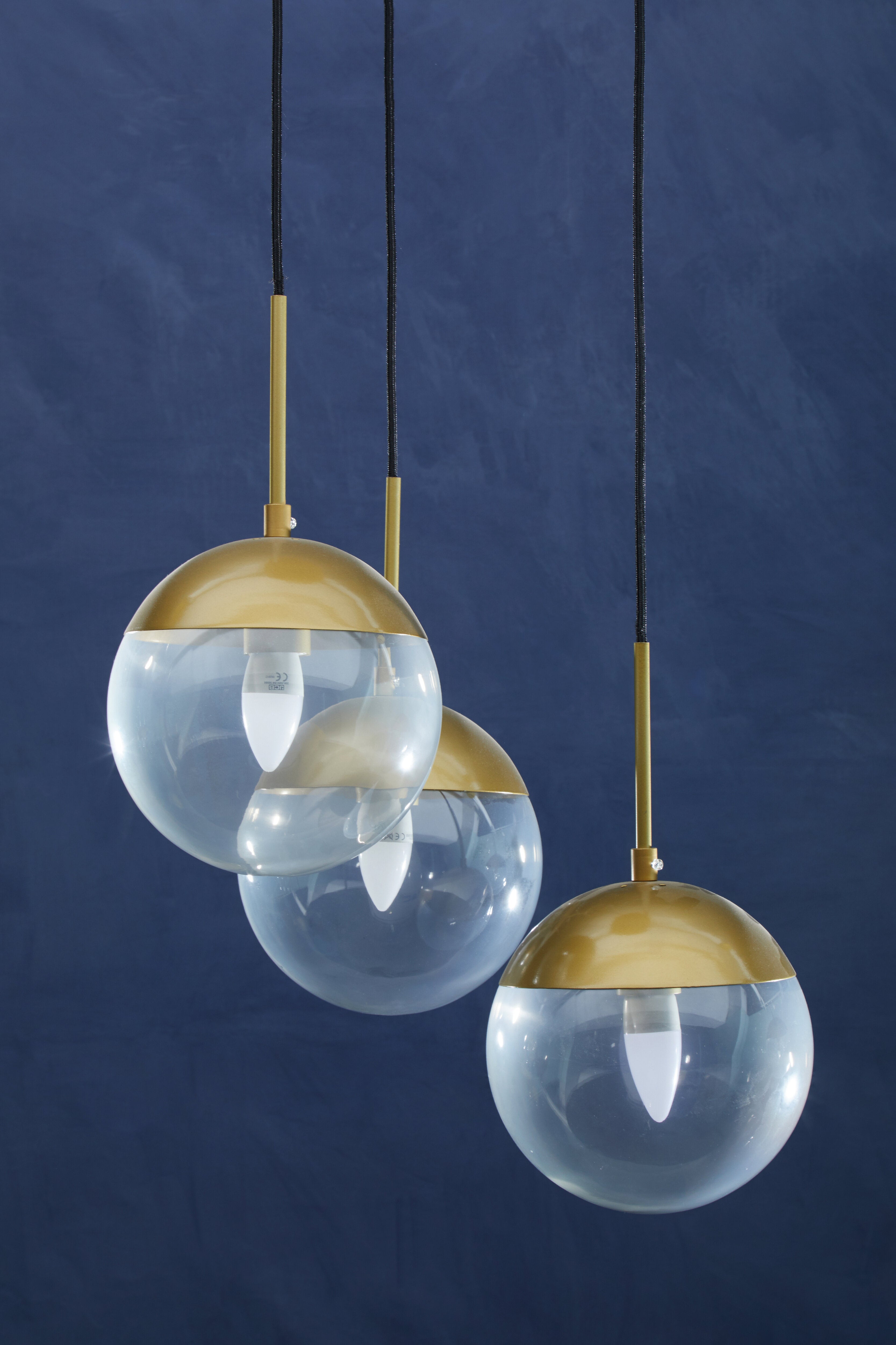 Kidston Gold Finish 3 Bulb Pendant Light