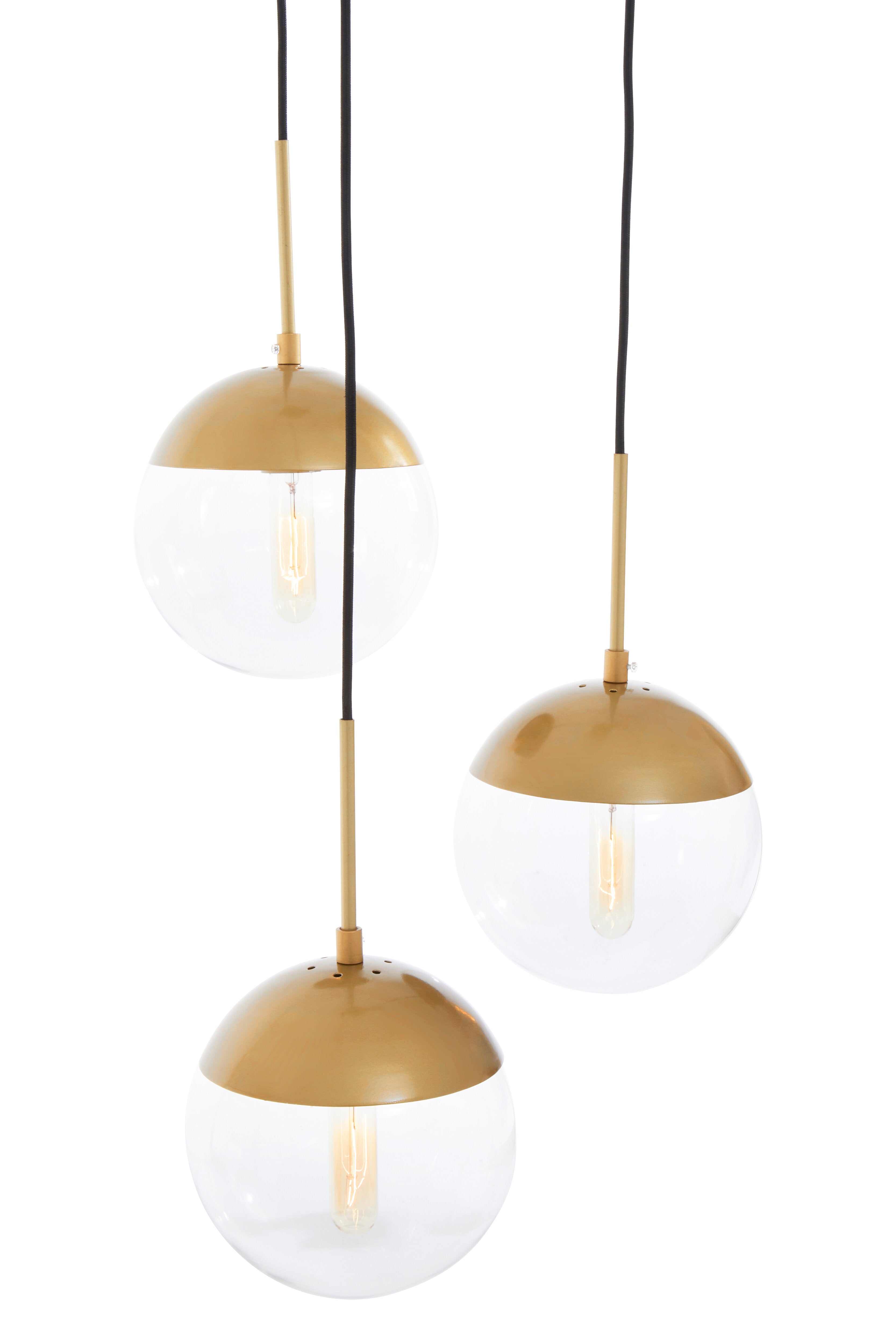 Kidston Gold Finish 3 Bulb Pendant Light
