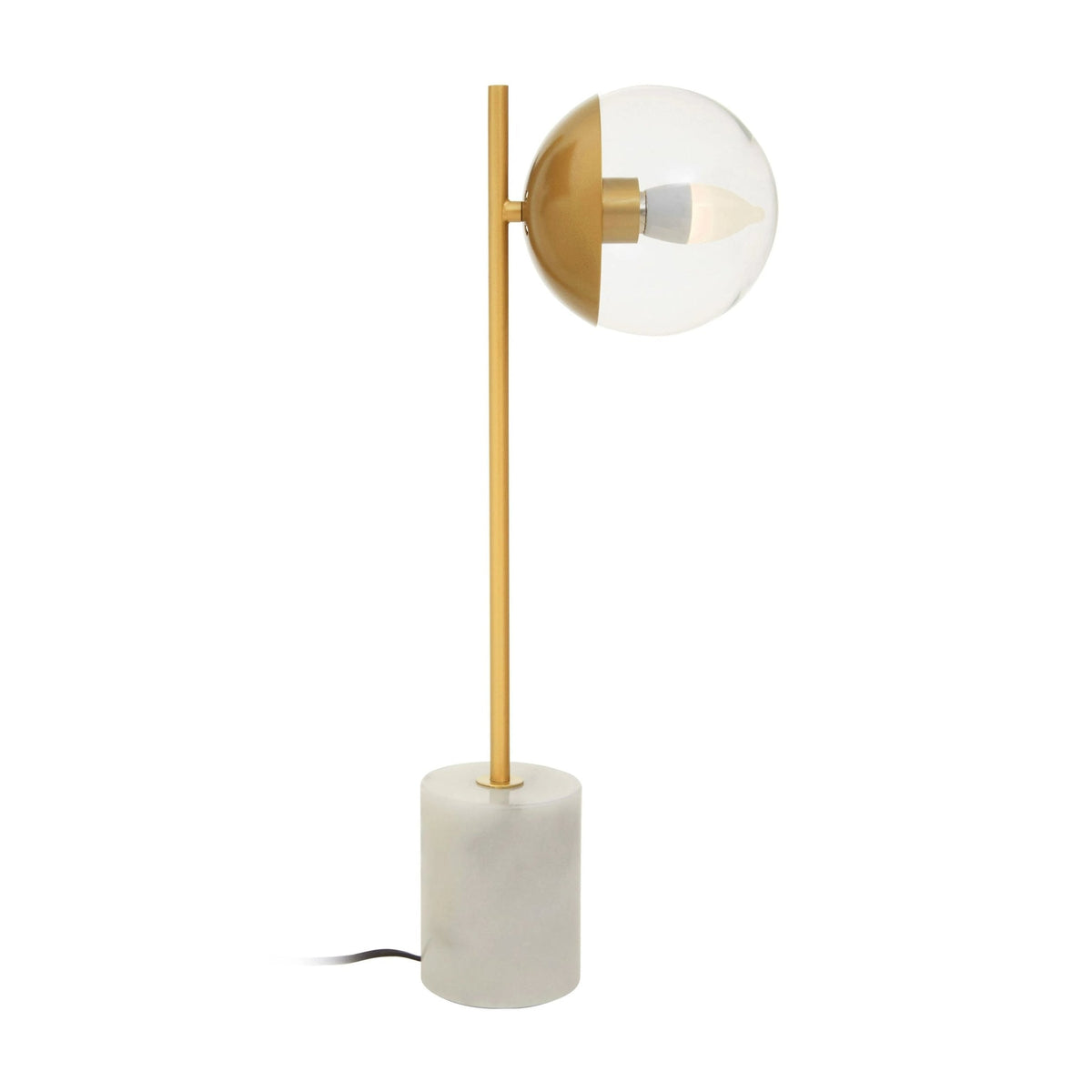 Fitzroy Gold Finish Metal & White Marble Table Lamp