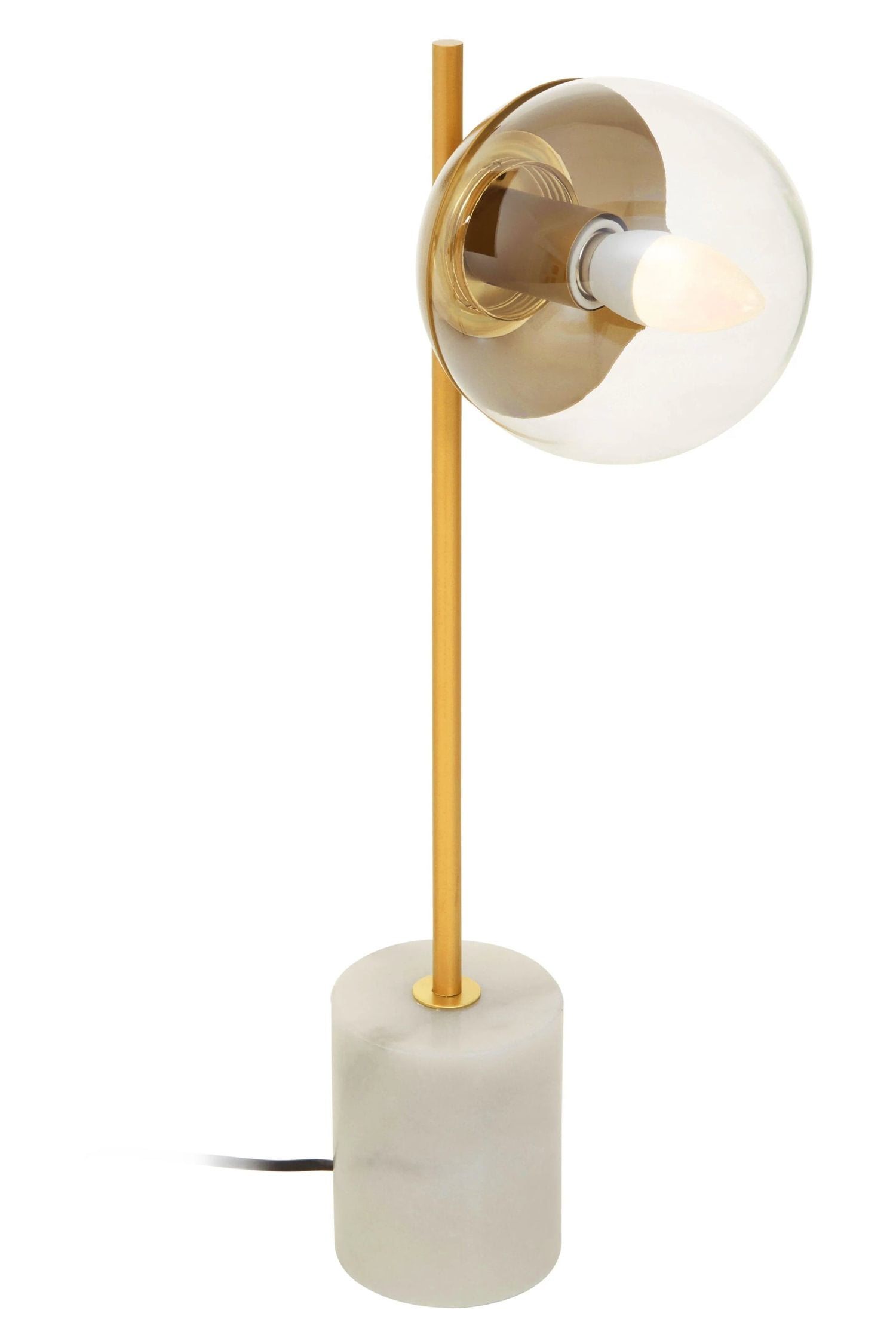 Fitzroy Gold Finish Metal & White Marble Table Lamp