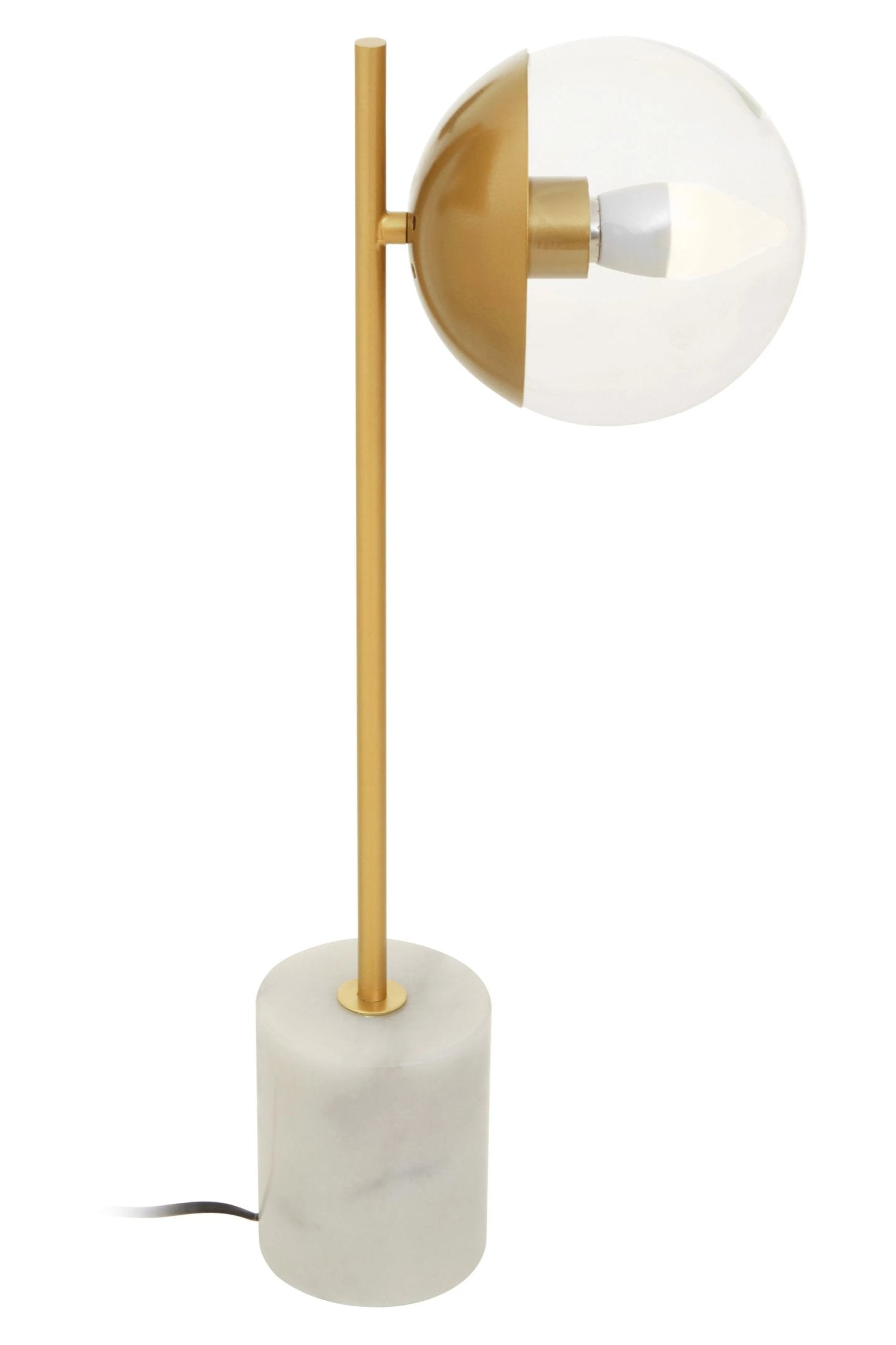 Fitzroy Gold Finish Metal & White Marble Table Lamp