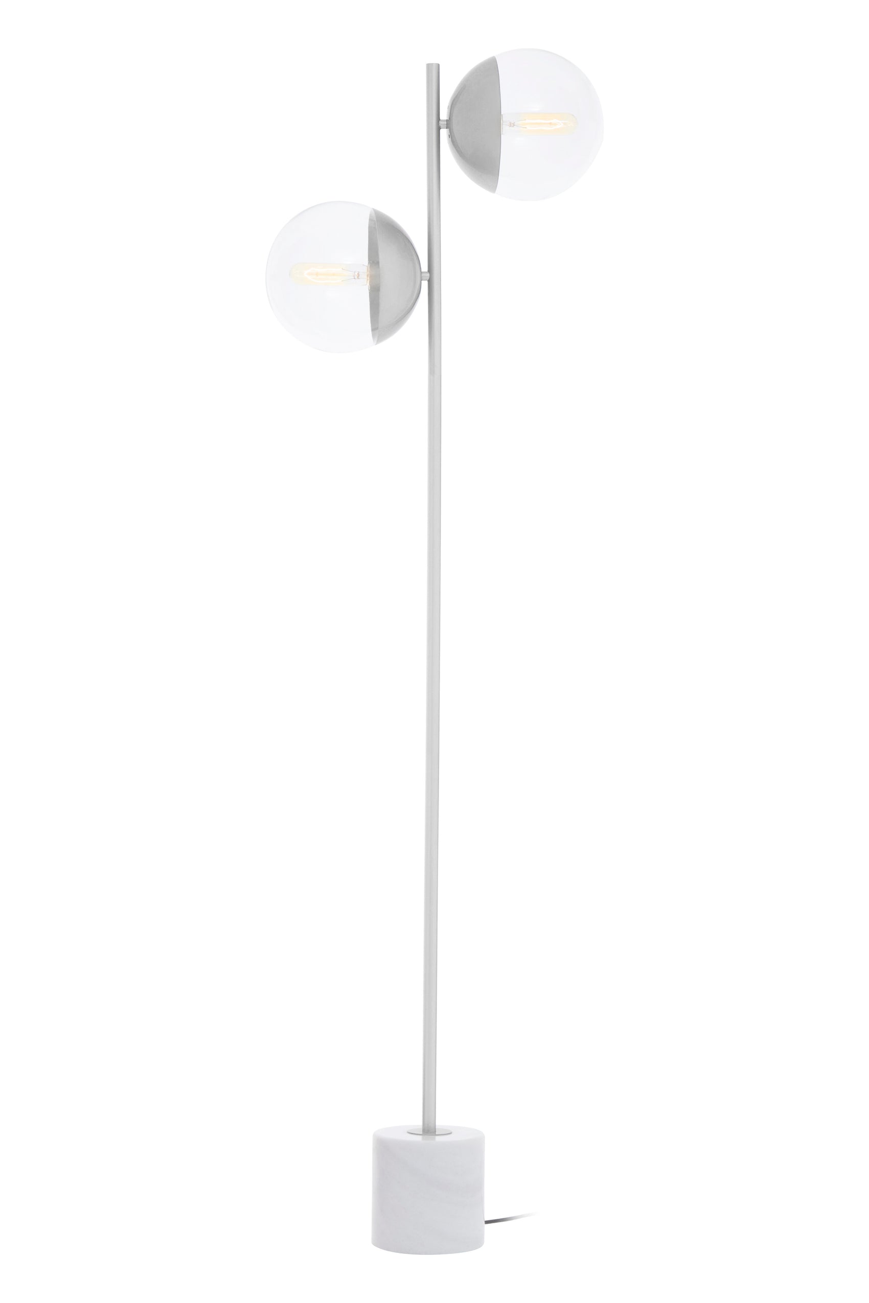 Kidston White Marble & Chrome Double Floor Lamp