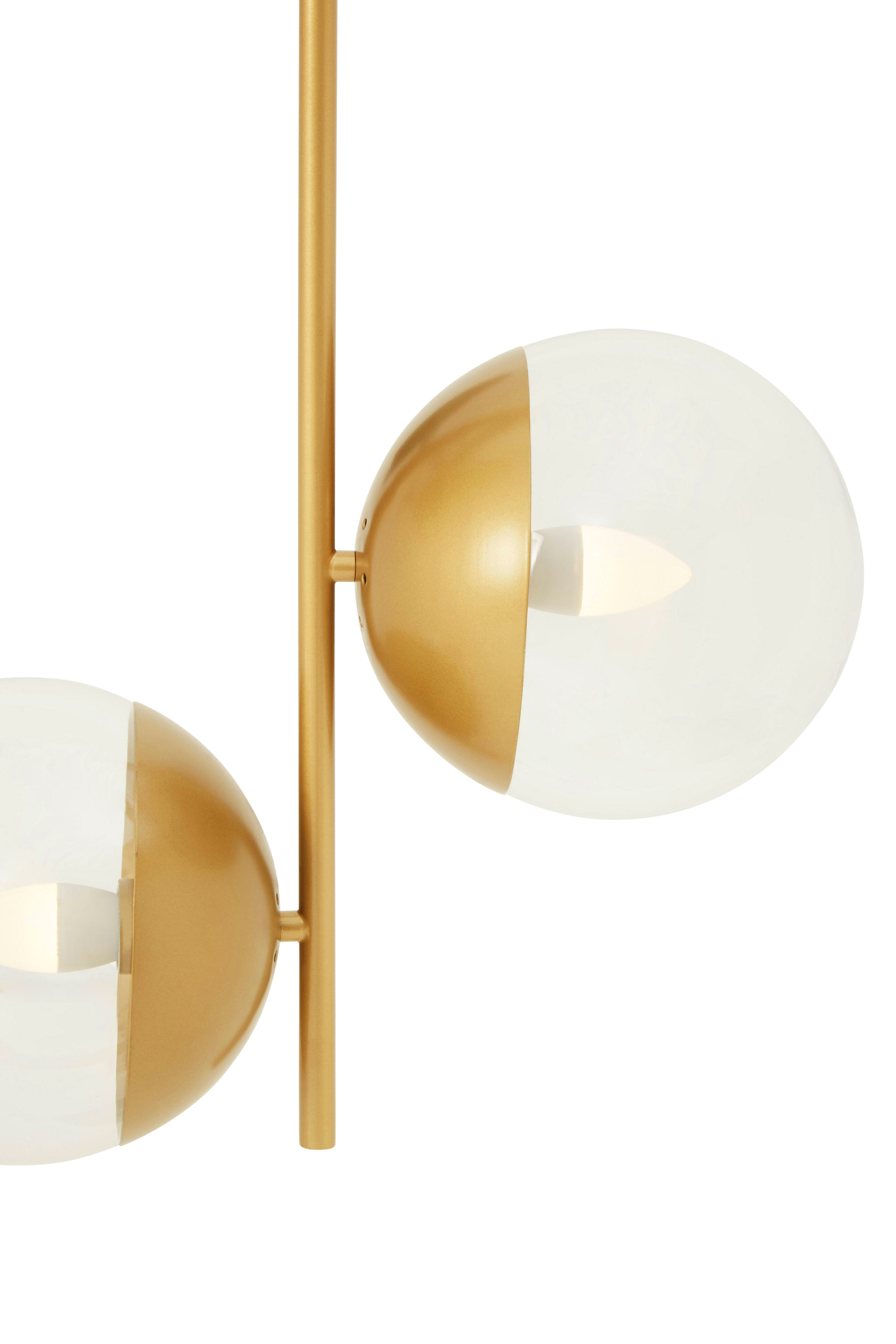 Kidston Gold Finish Pendant Light With Two Glass Shades