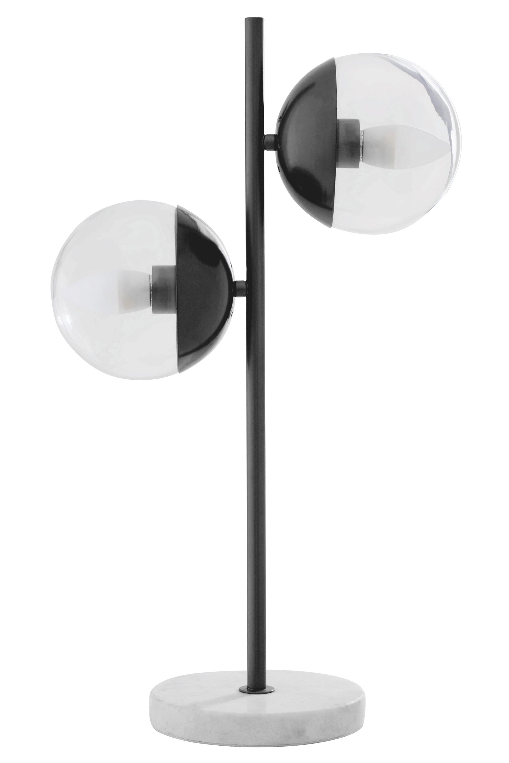 Kidston White Marble & Black Double Table Lamp