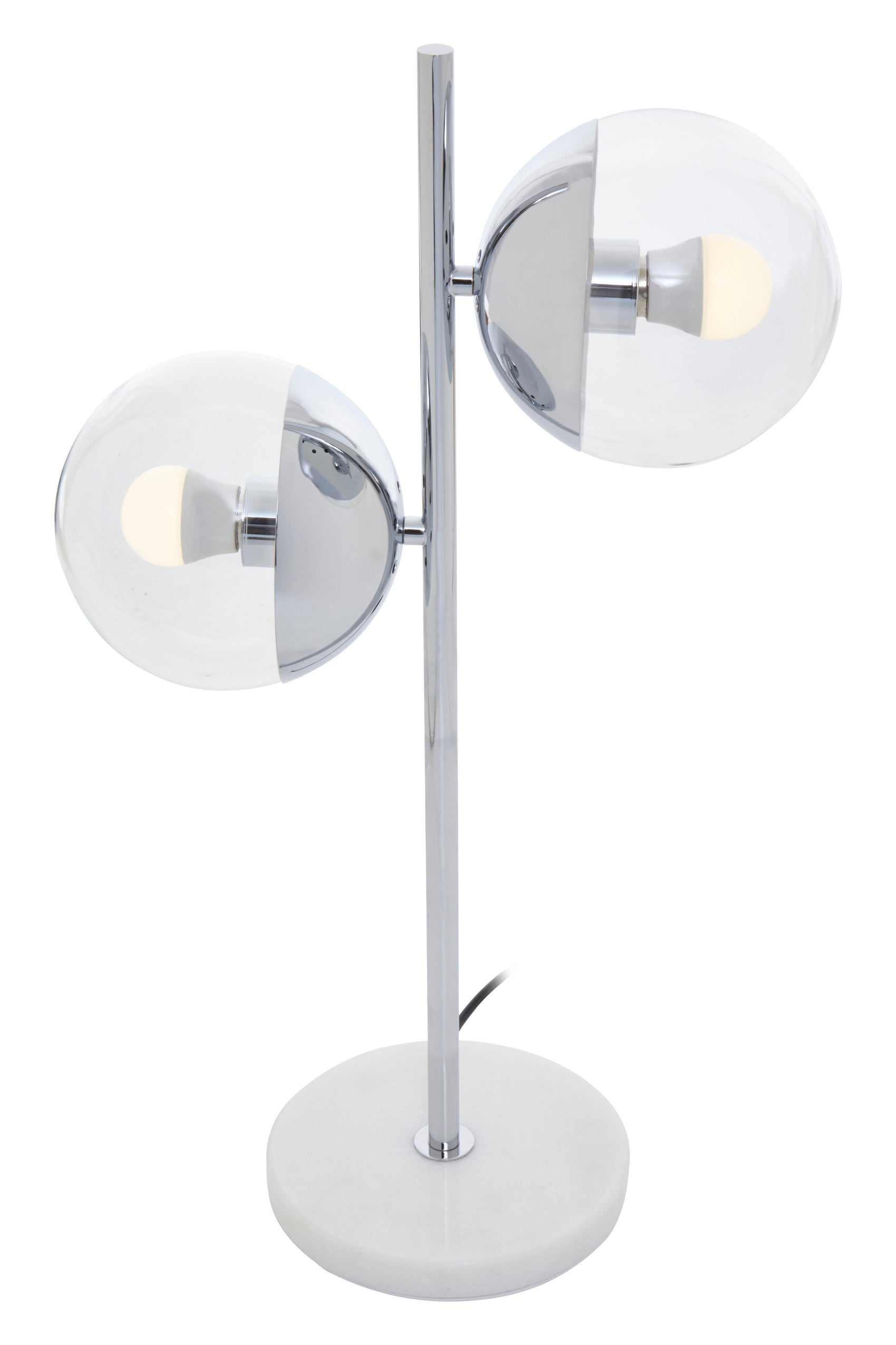 Kidston White Marble & Chrome Double Table Lamp