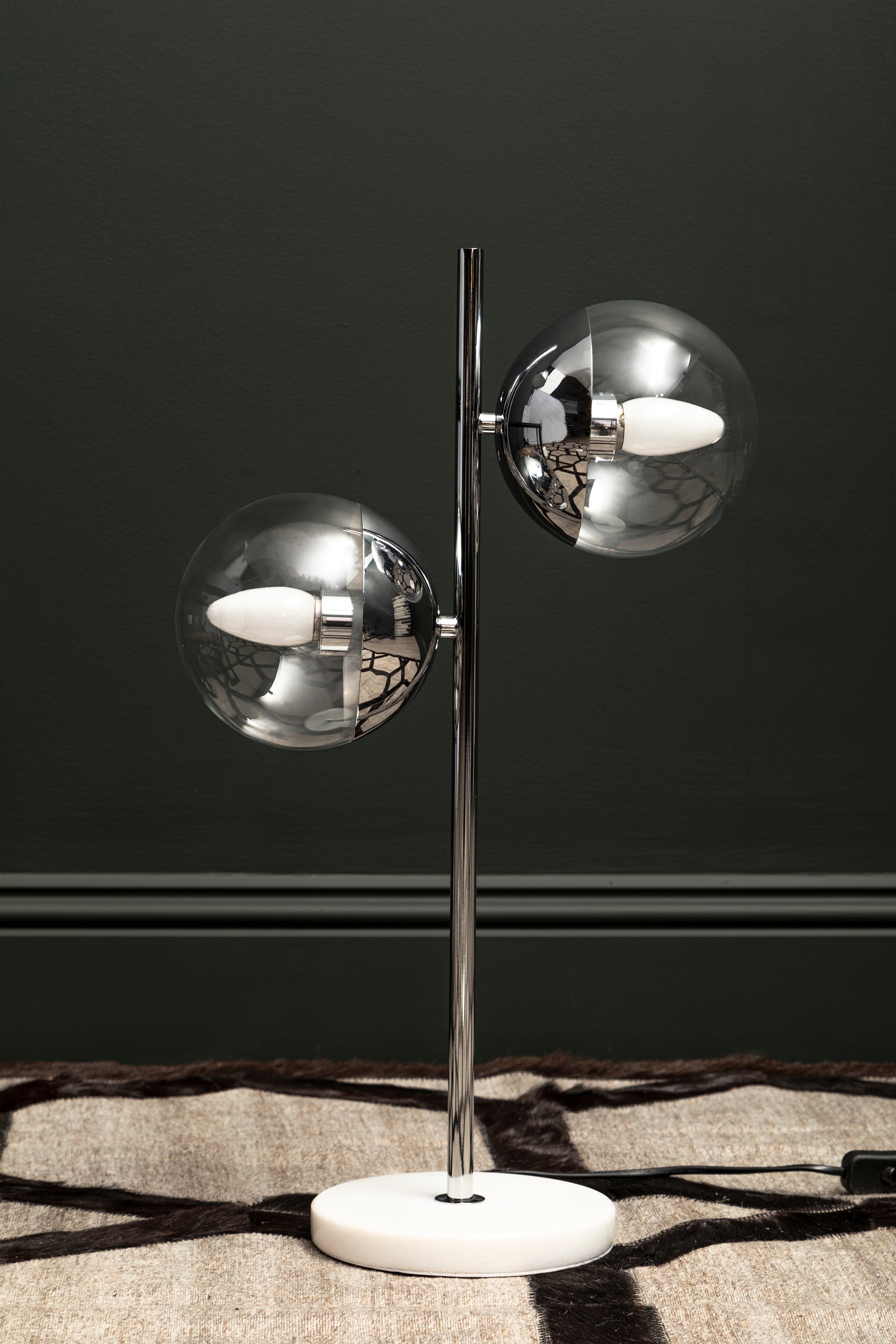 Kidston Chrome Finish Two Shade Table Lamp