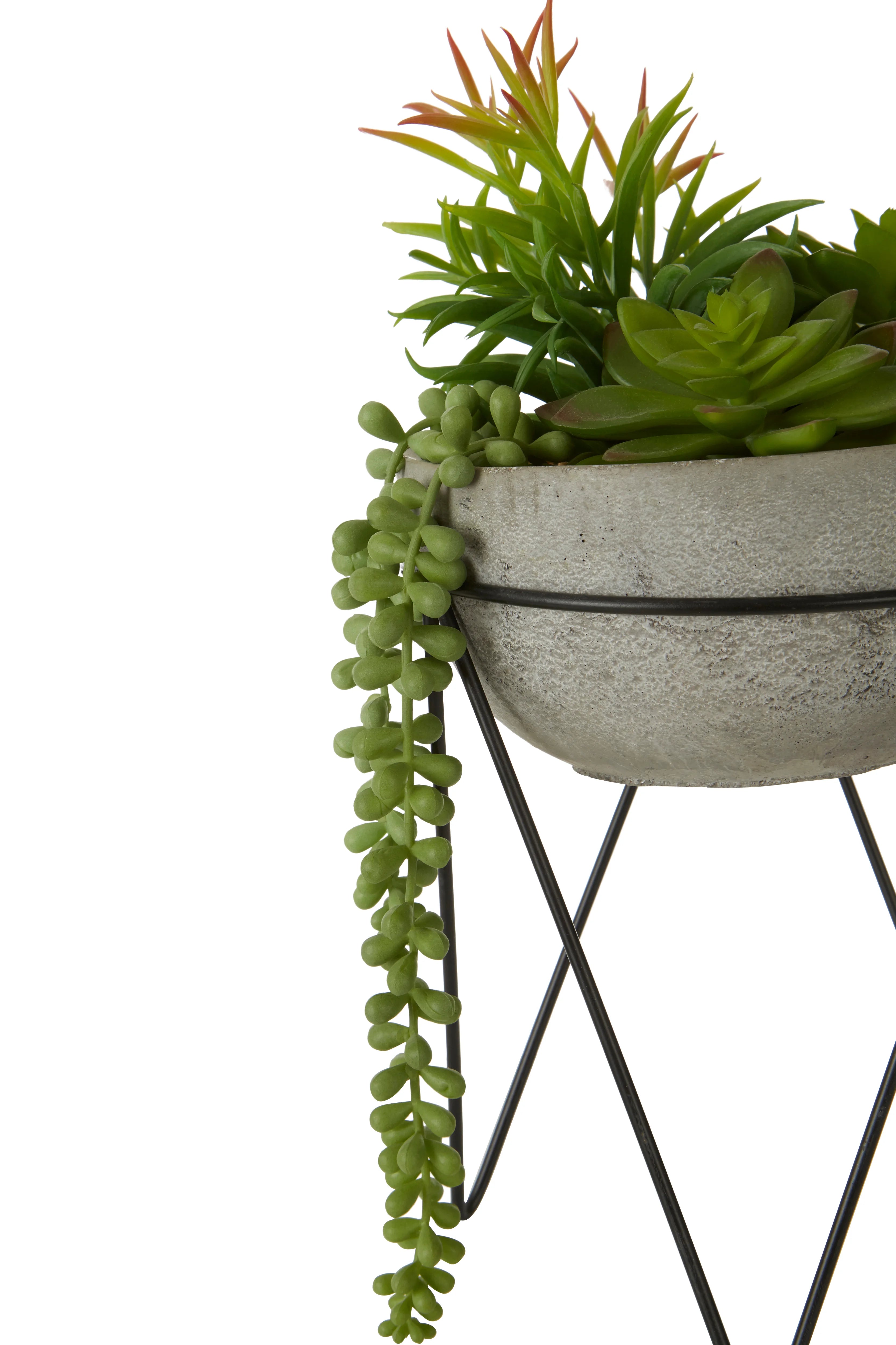 Edan Artificial Mixed Succulent Plant in Grey Ceramic Standing Planter