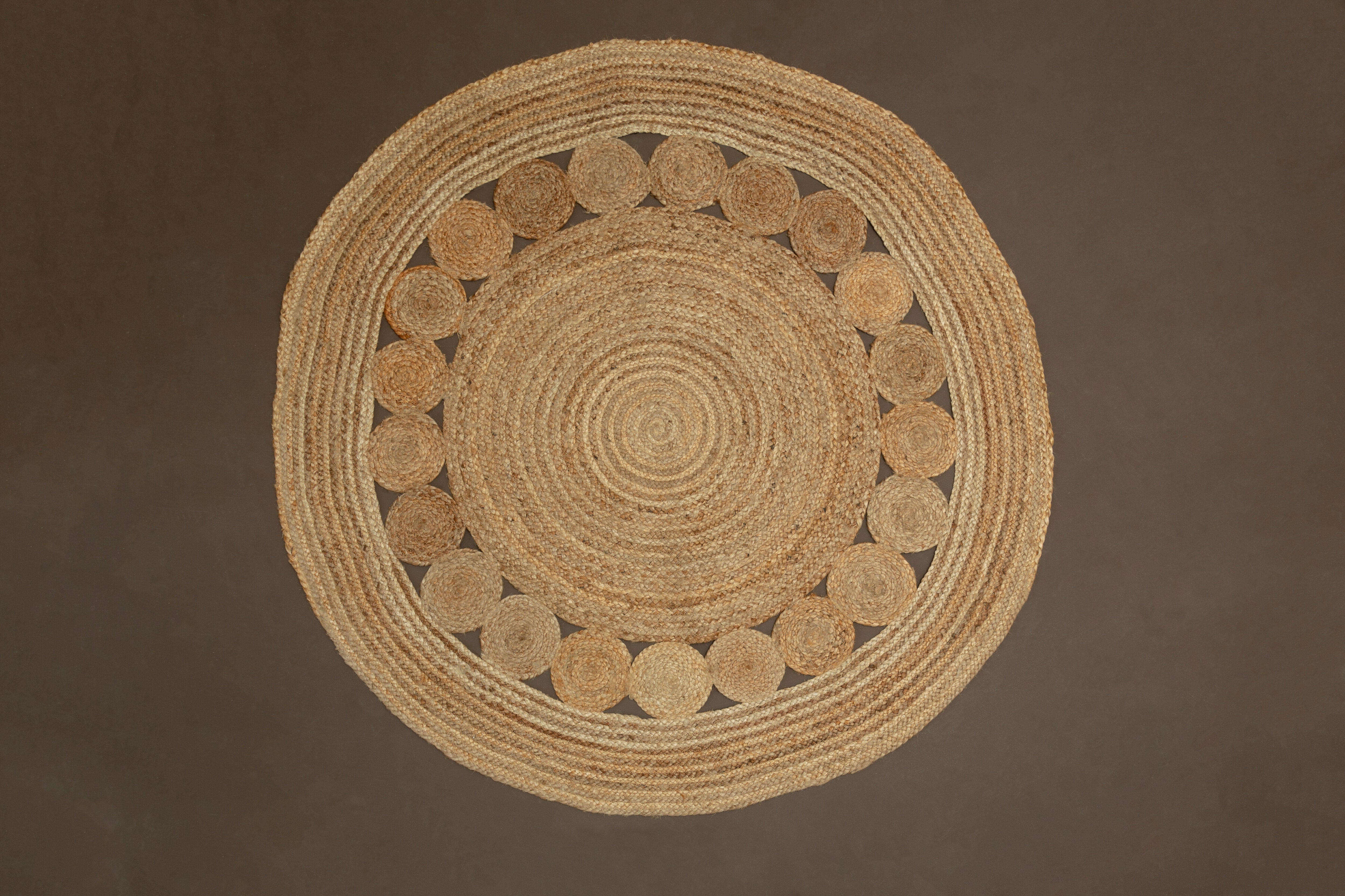 Mindy Demir Round Natural Jute Rug