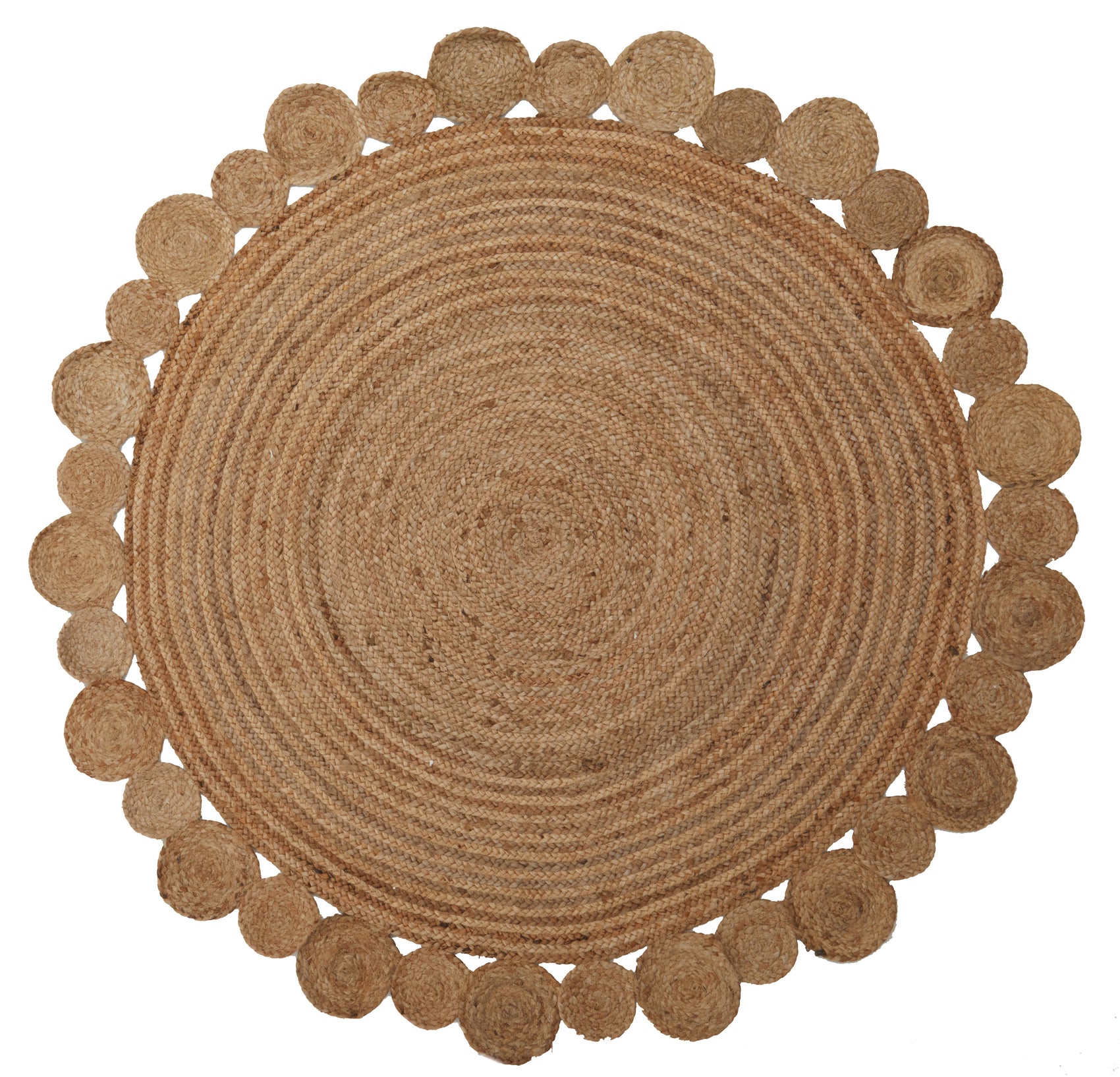 Mindy Demir Round Jute Rug with Circular Edges
