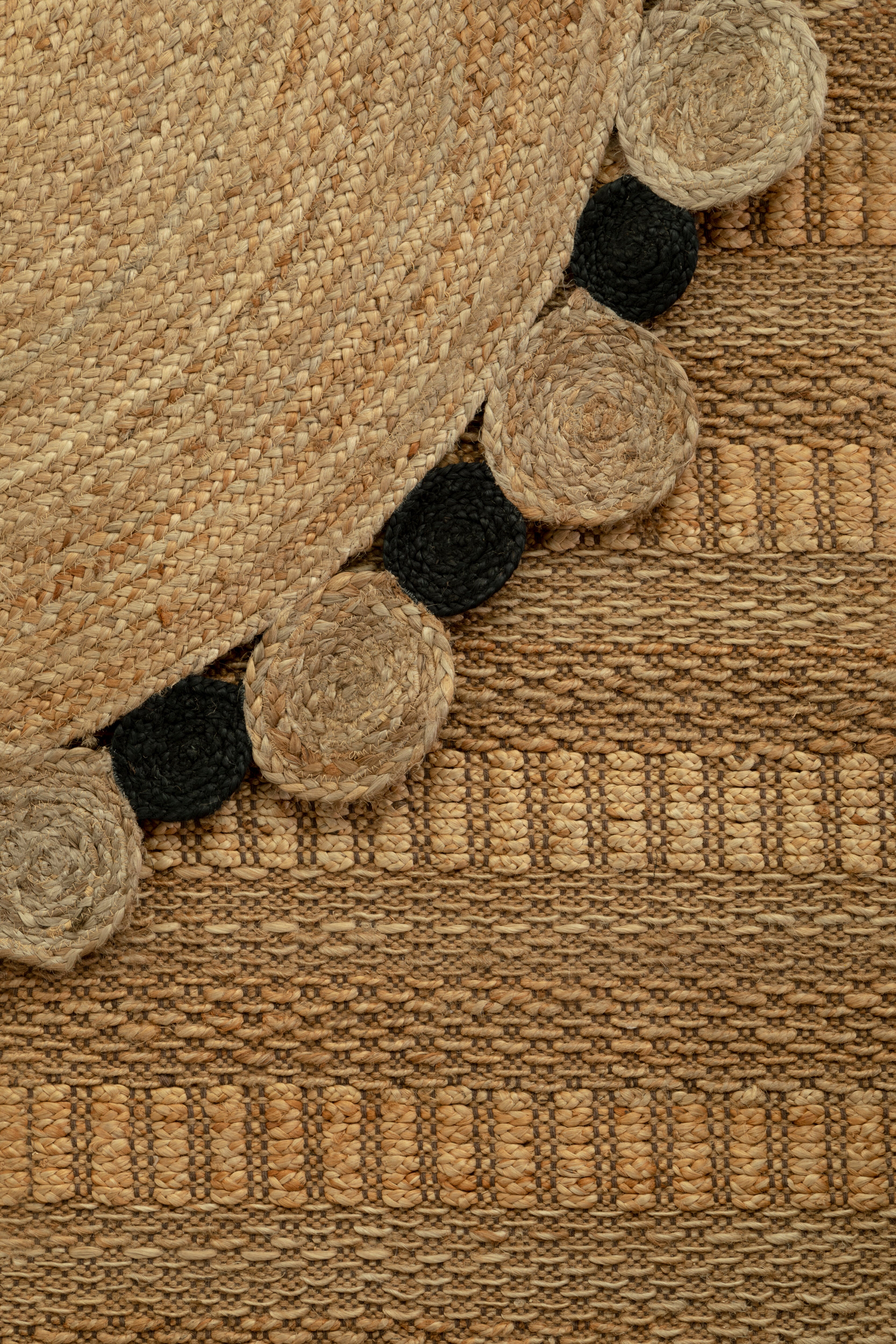 Mindy Demir Large Natural & Black Jute Rug