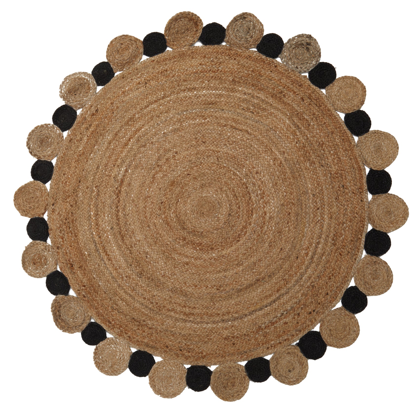 Mindy Demir Large Natural & Black Jute Rug