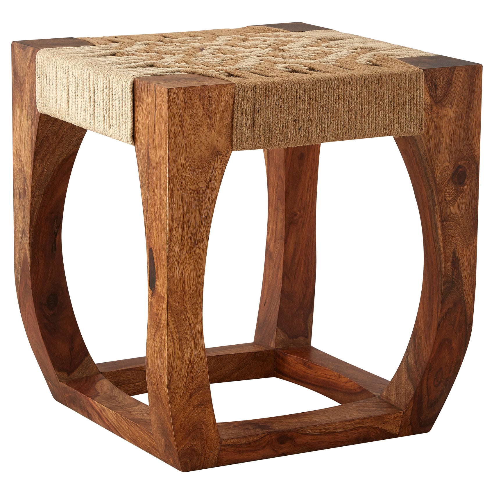 Espina Sheesham Wood & Jute Espina Stool