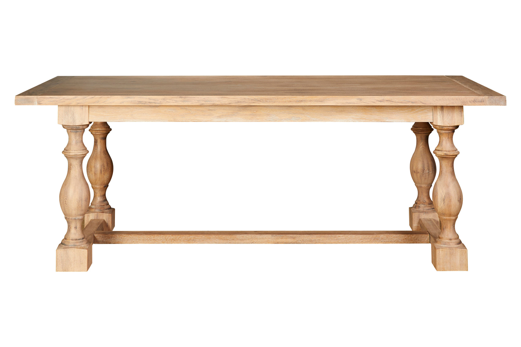 Menton Solid Oak Wood Carved Rectangle Dining Table