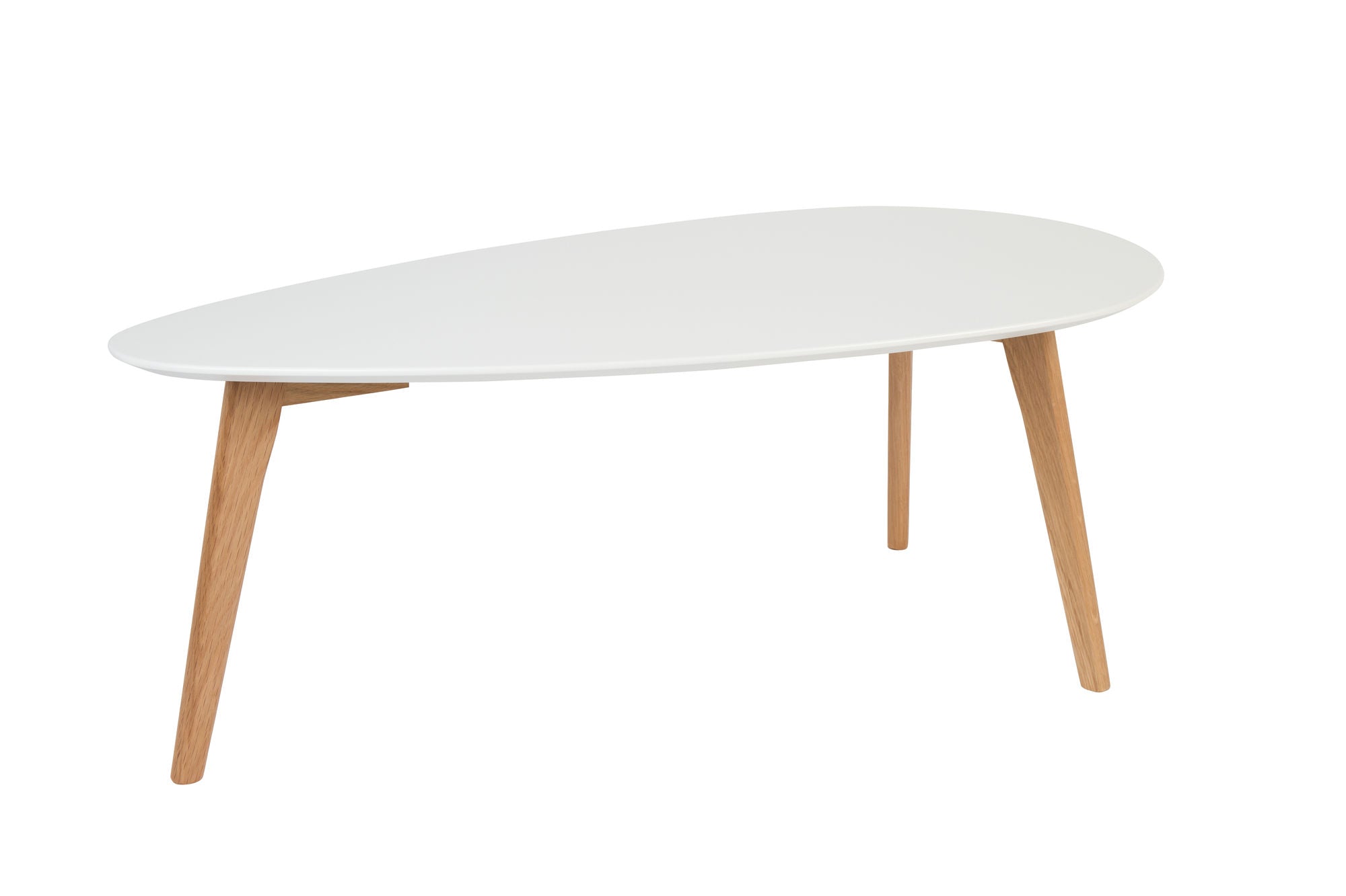 Set of 2 Drop White Wood Side Tables Nest