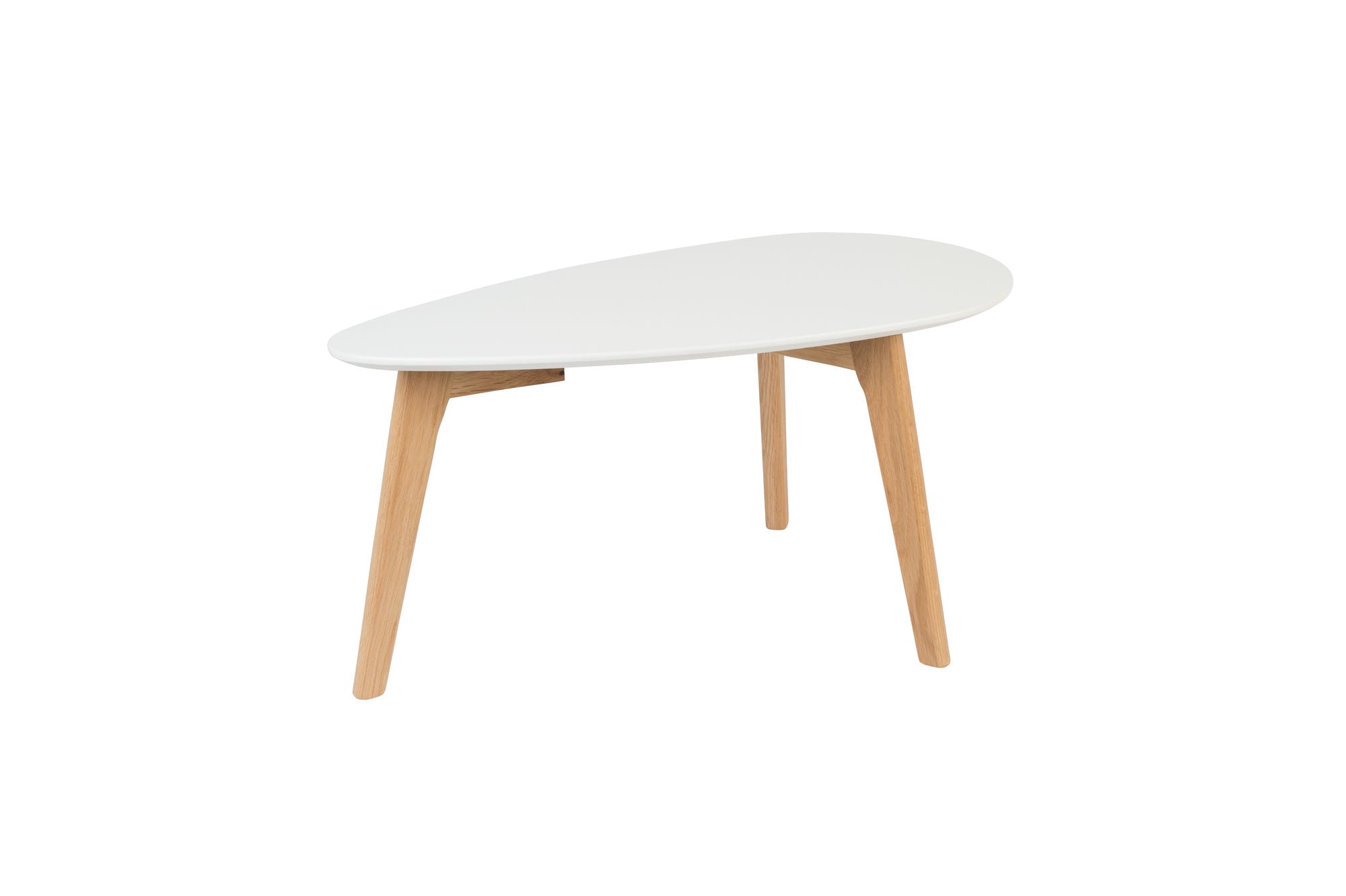 Set of 2 Drop White Wood Side Tables Nest