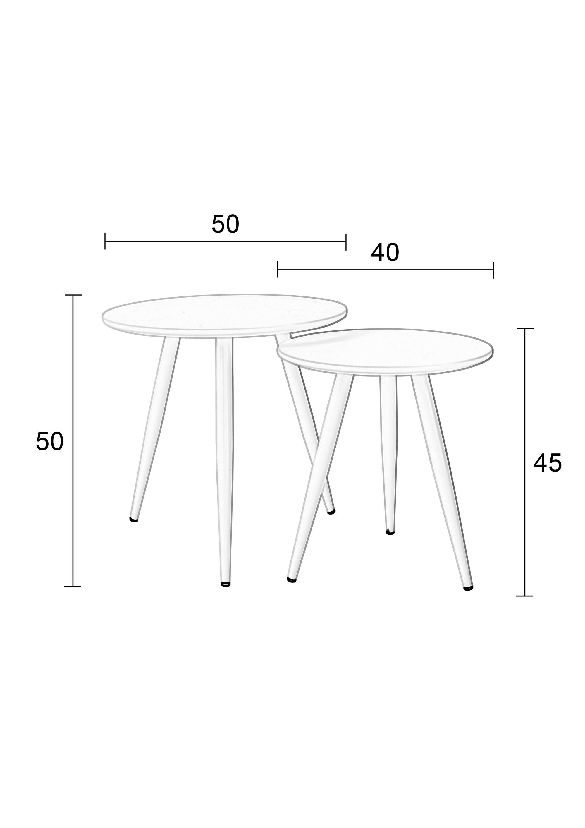 Set Of 2 Daven White Wood Side Tables Nest