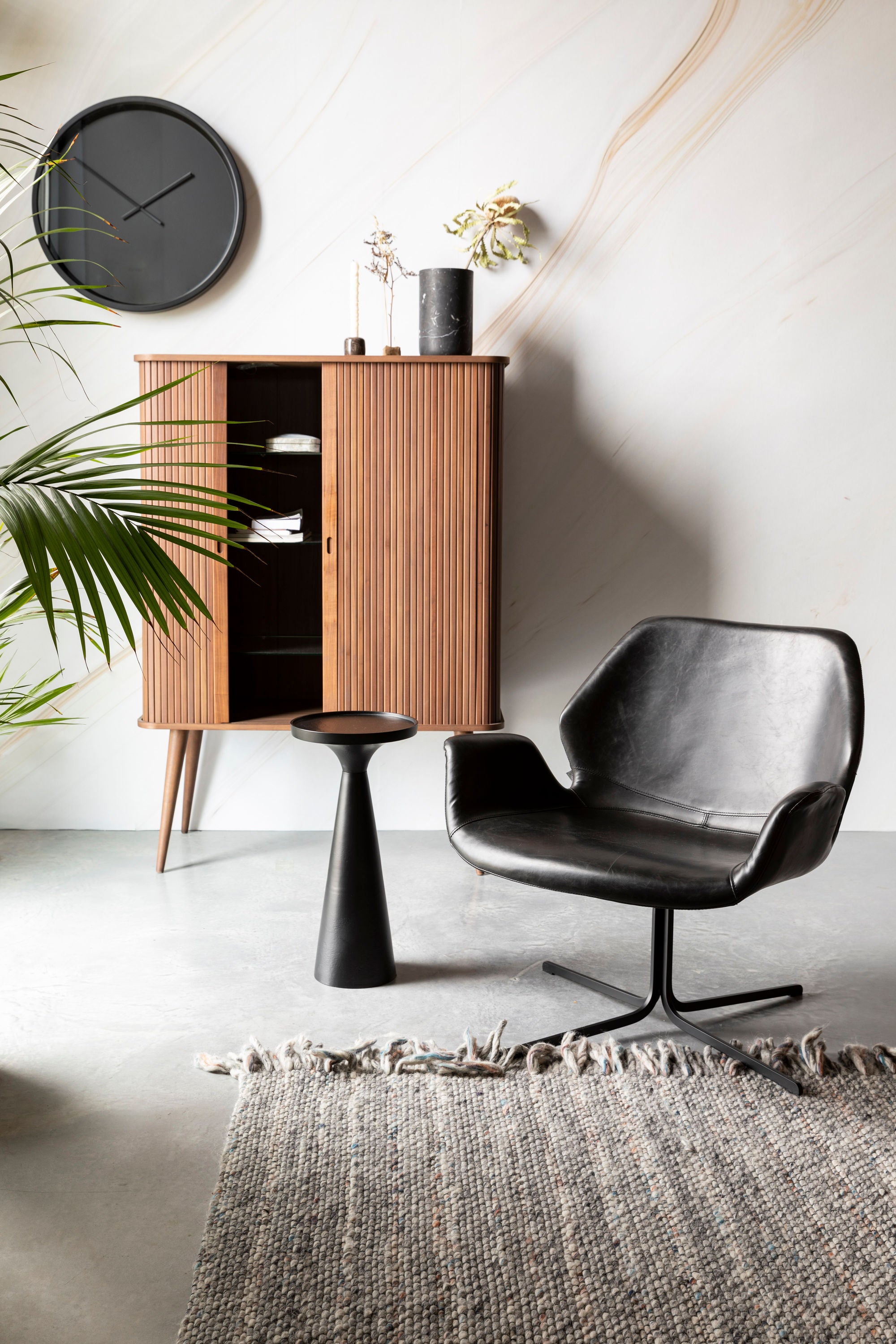 Zuiver Floss Black Aluminum Round Side Table