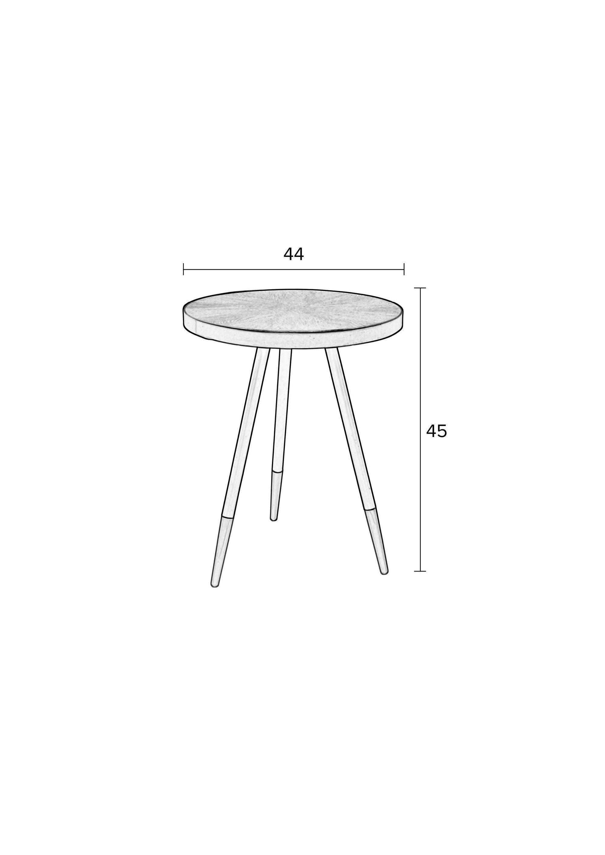 Denise Brown Wood & Gold Round Side Table