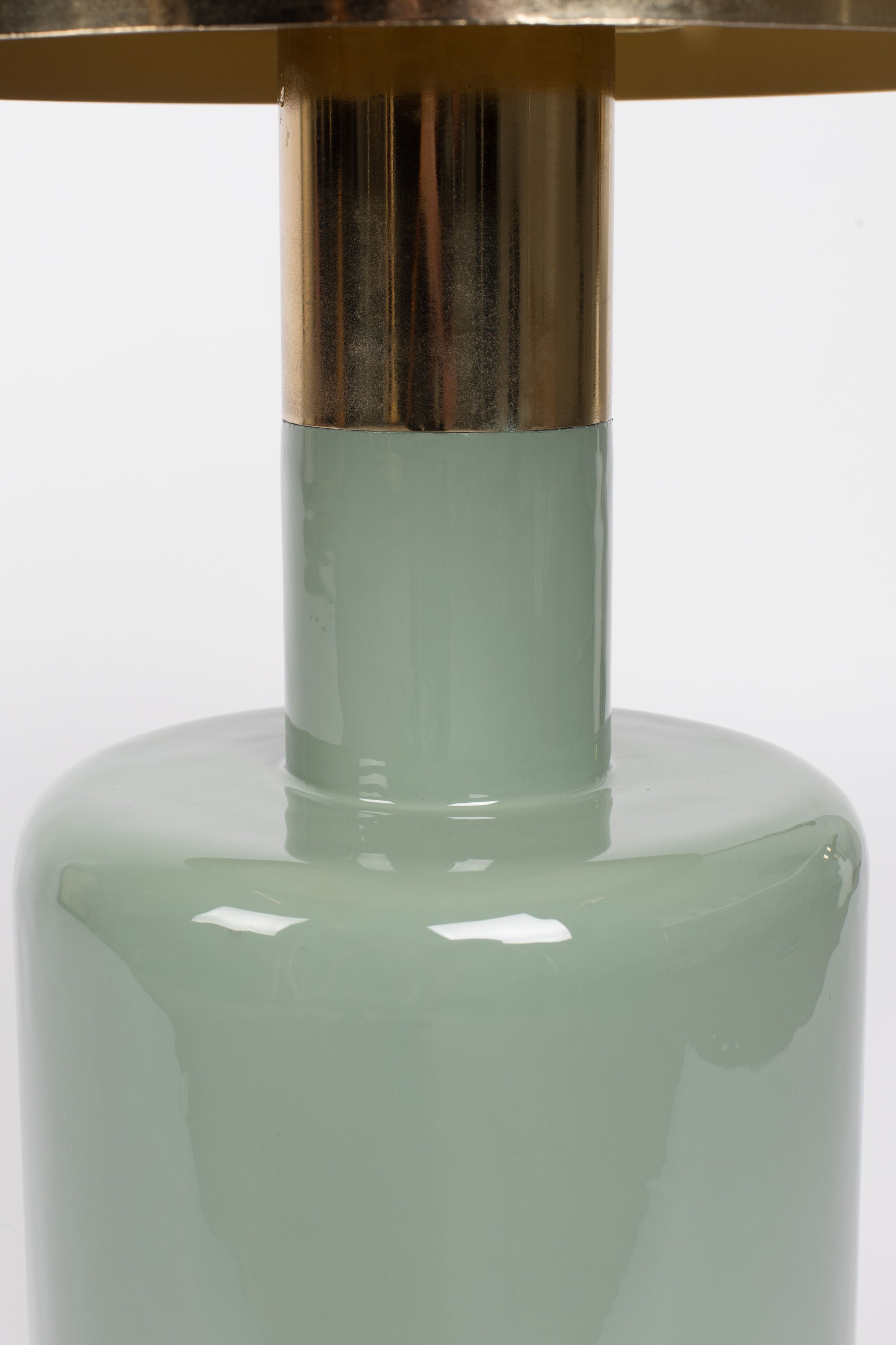 Zuiver Glam Gloss Green & Gold Round Side Table