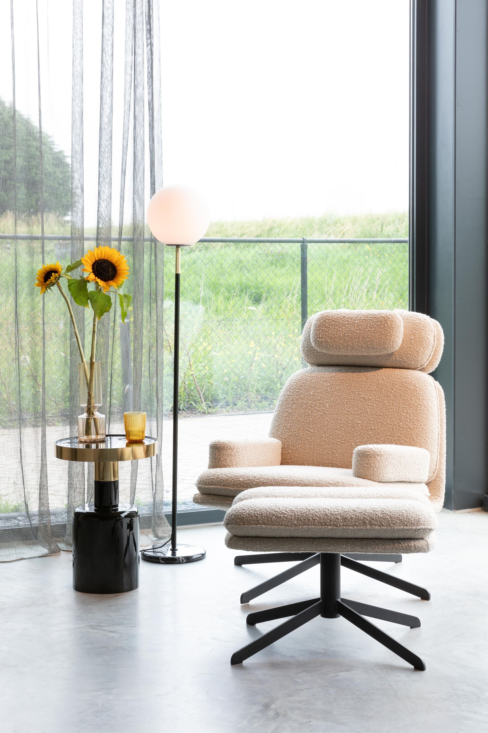 Zuiver Glam Gloss Black & Gold Round Side Table