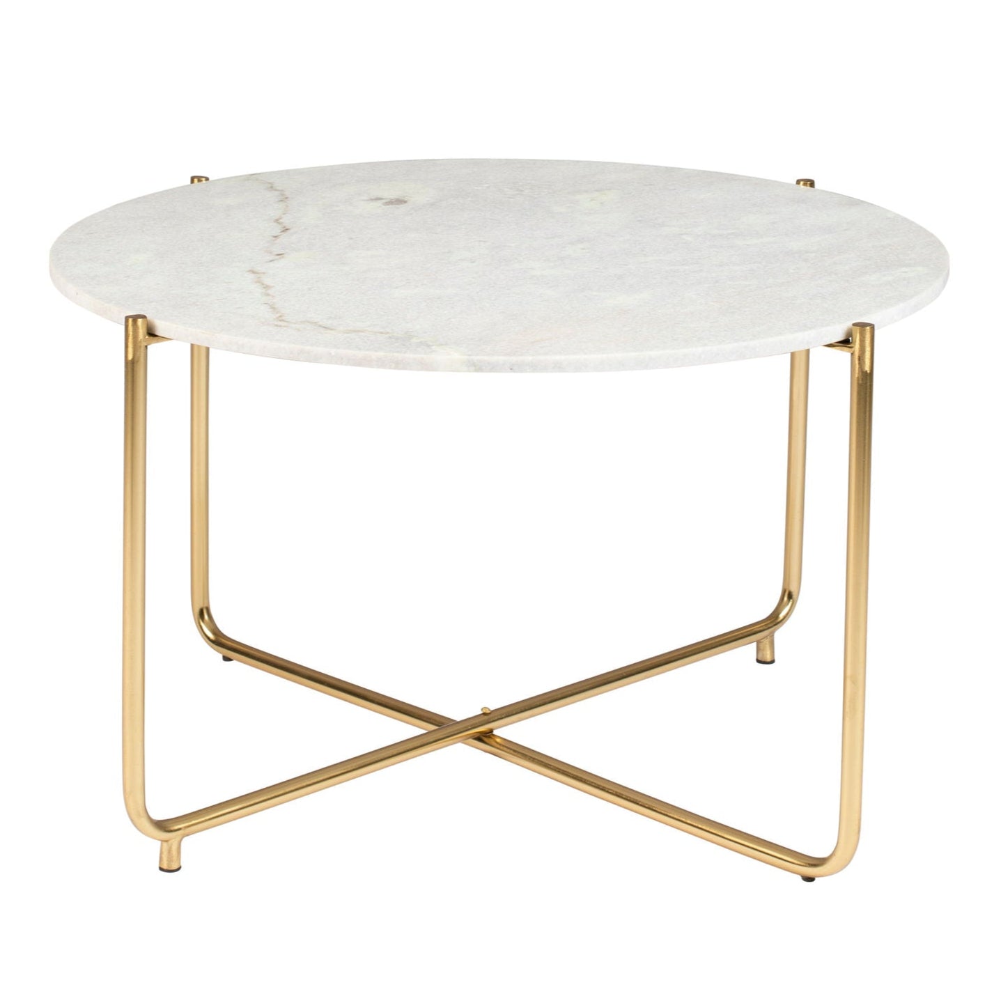 Timpa White Marble & Gold Coffee Table