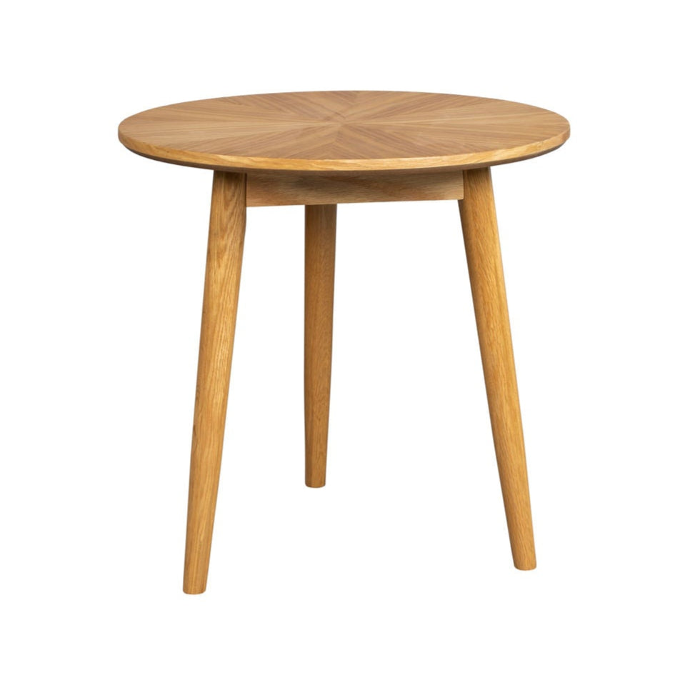 Fabio Natural Wood Round Side Table