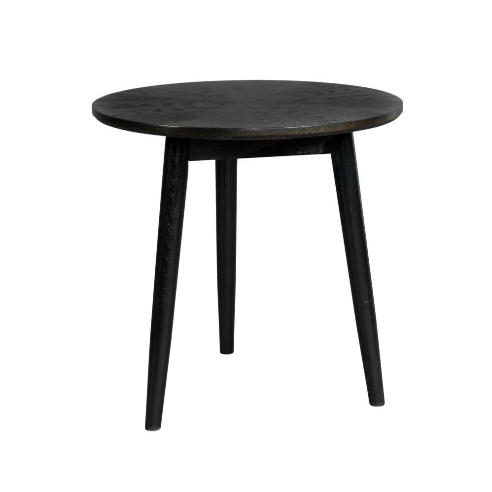 Fabio Black Wood Round Side Table