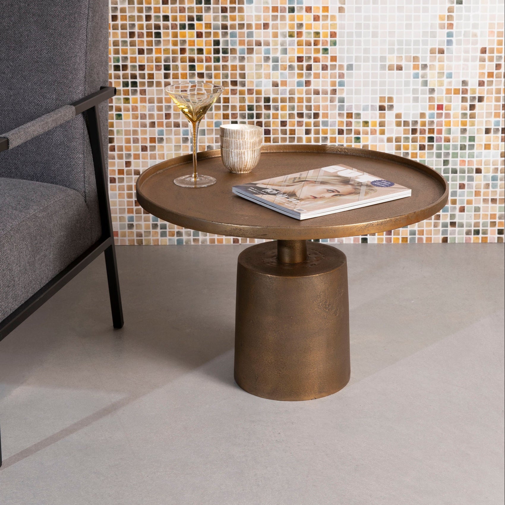 Mason Antique Brass Coffee Table