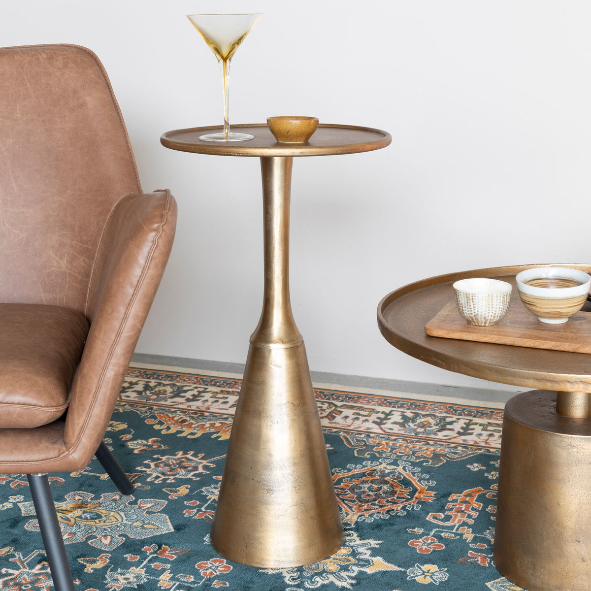 Noah Antique Brass Side Table