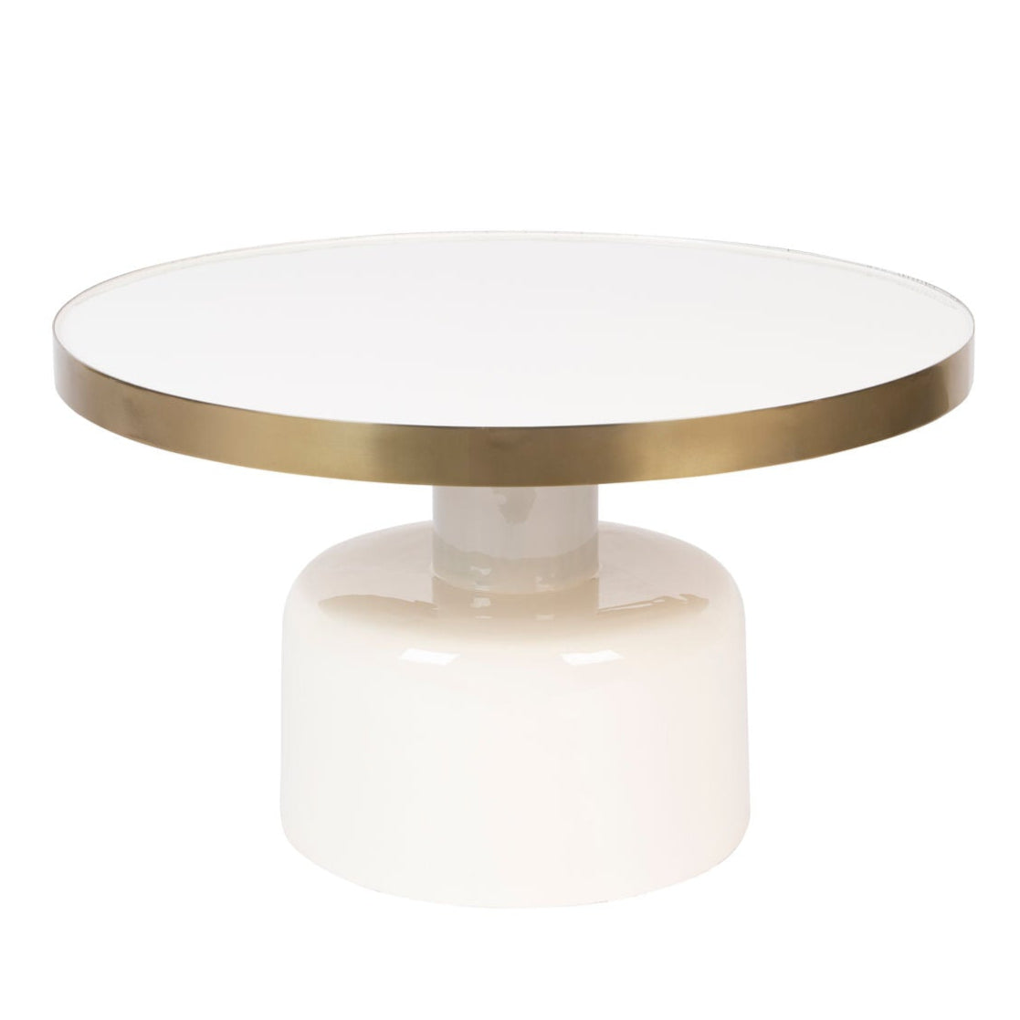 Zuiver Glam Gloss White & Gold Round Coffee Table