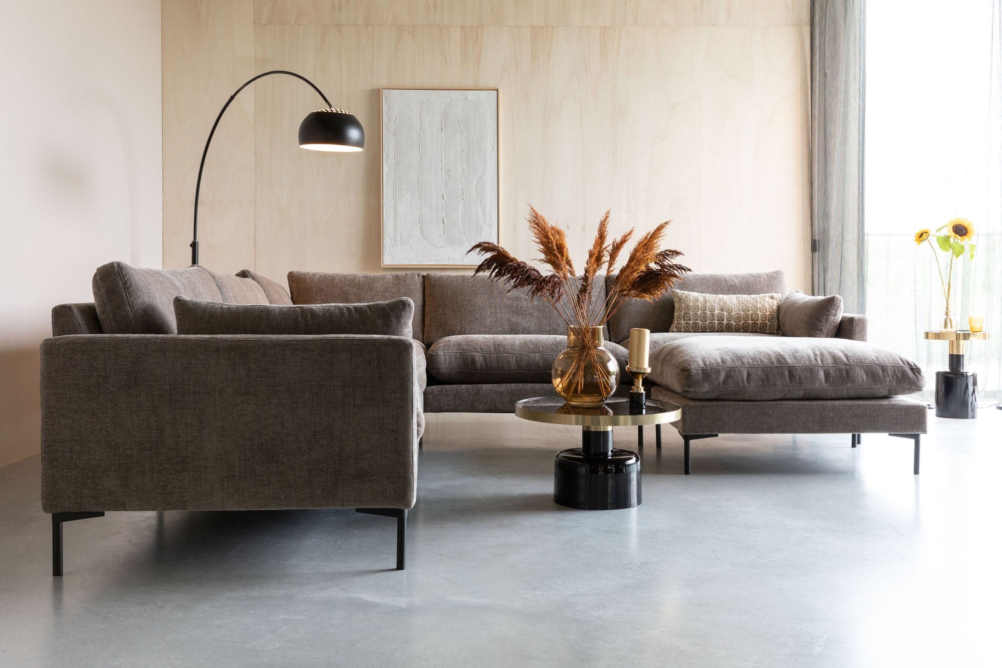 Zuiver Glam Gloss Black & Gold Round Coffee Table